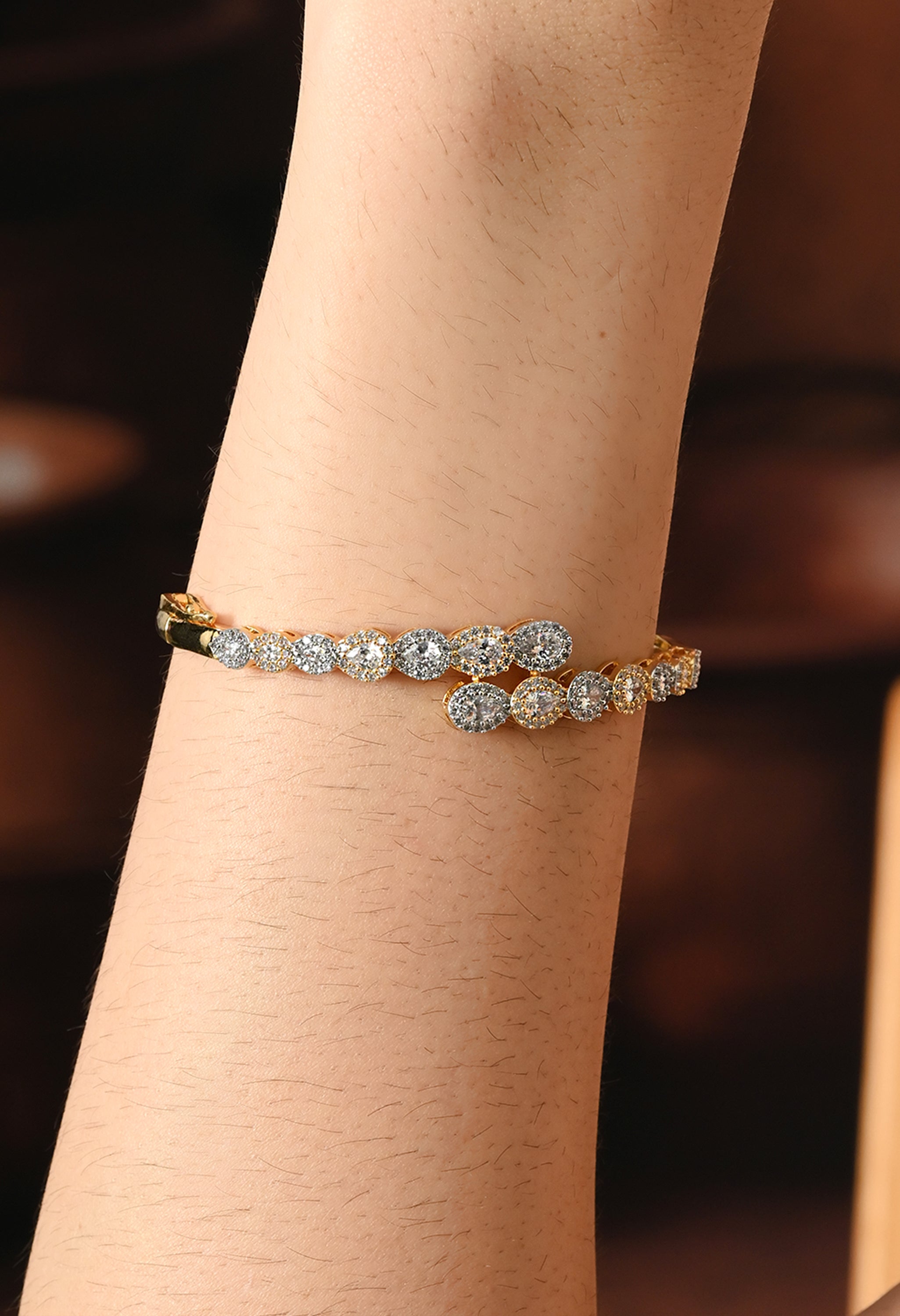 Radiant Elegance Diamond Spiral Bracelet