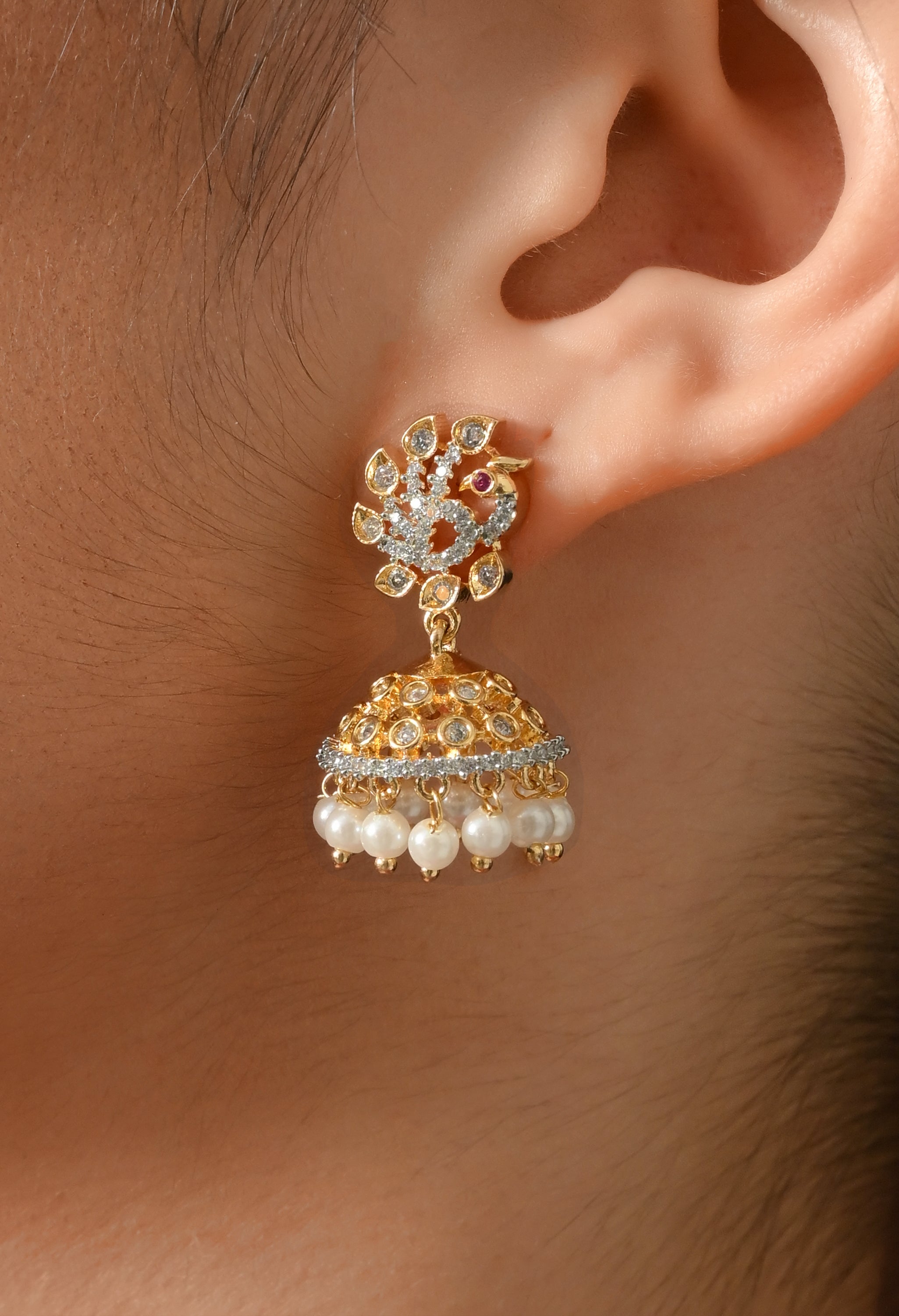 Radiant Glow Pearl Jhumkas