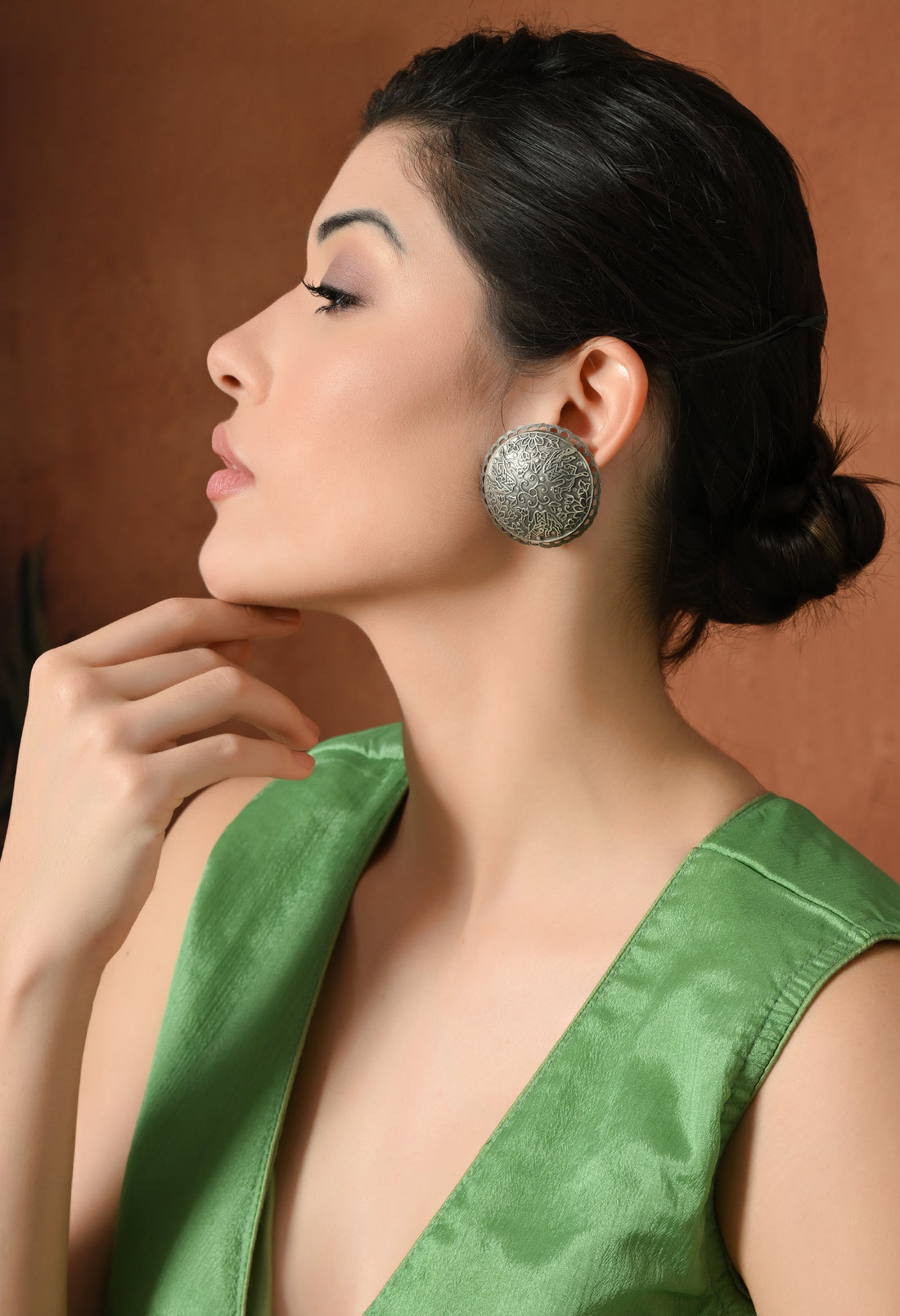 Silver Glow Statement Studs