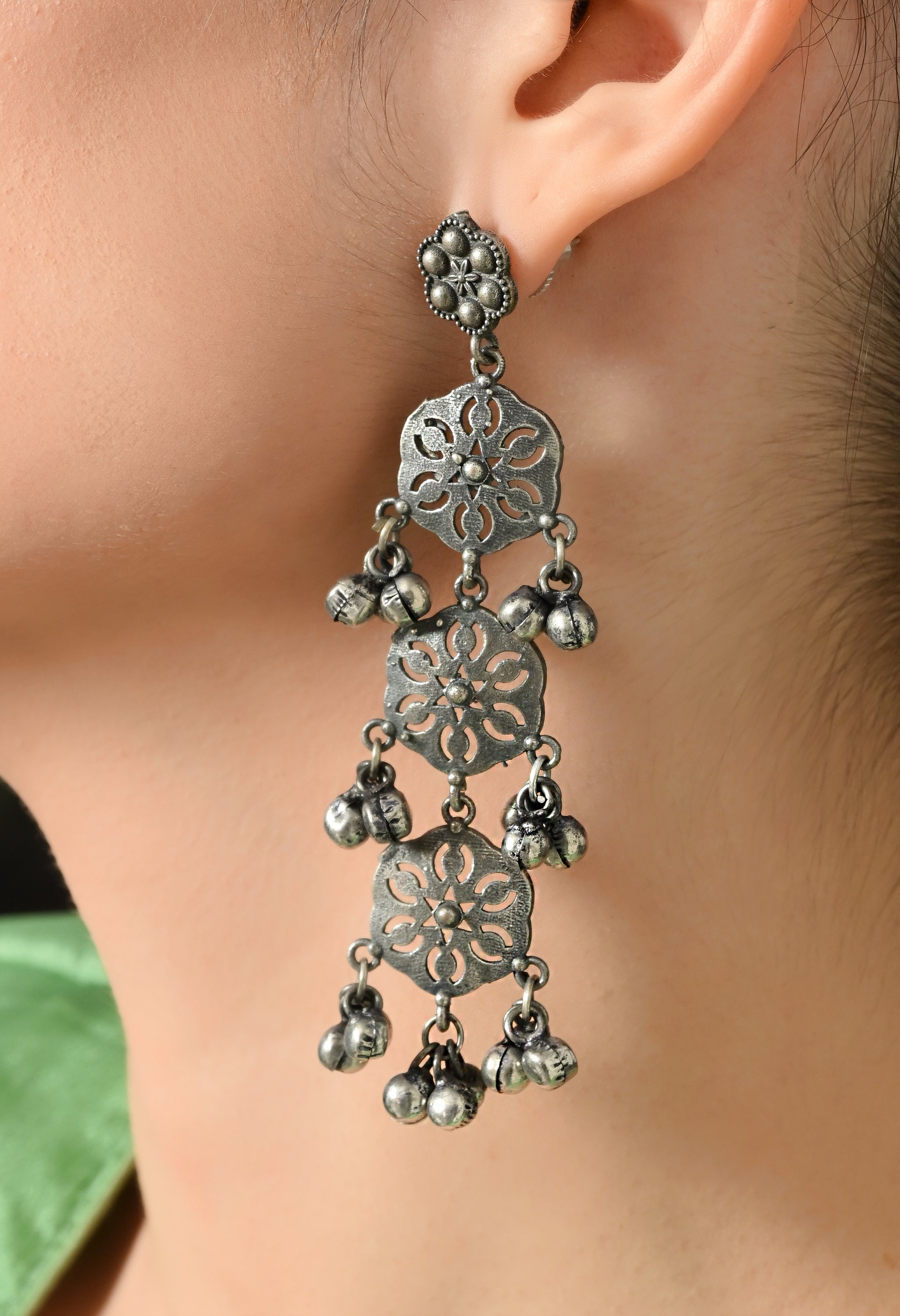 Antique Silver Royal Dangle Earrings