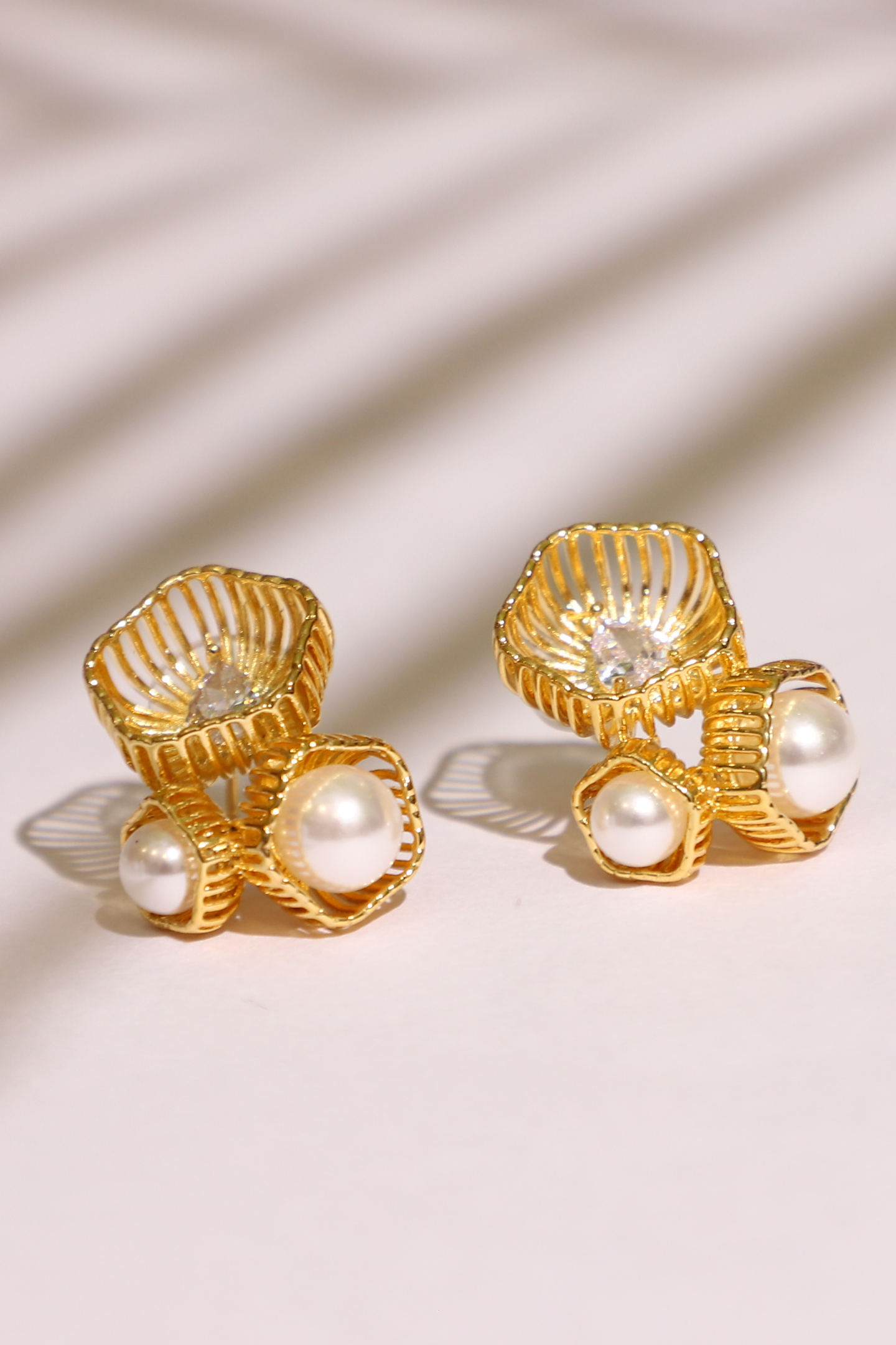 Anaya Pearl Basket Earrings