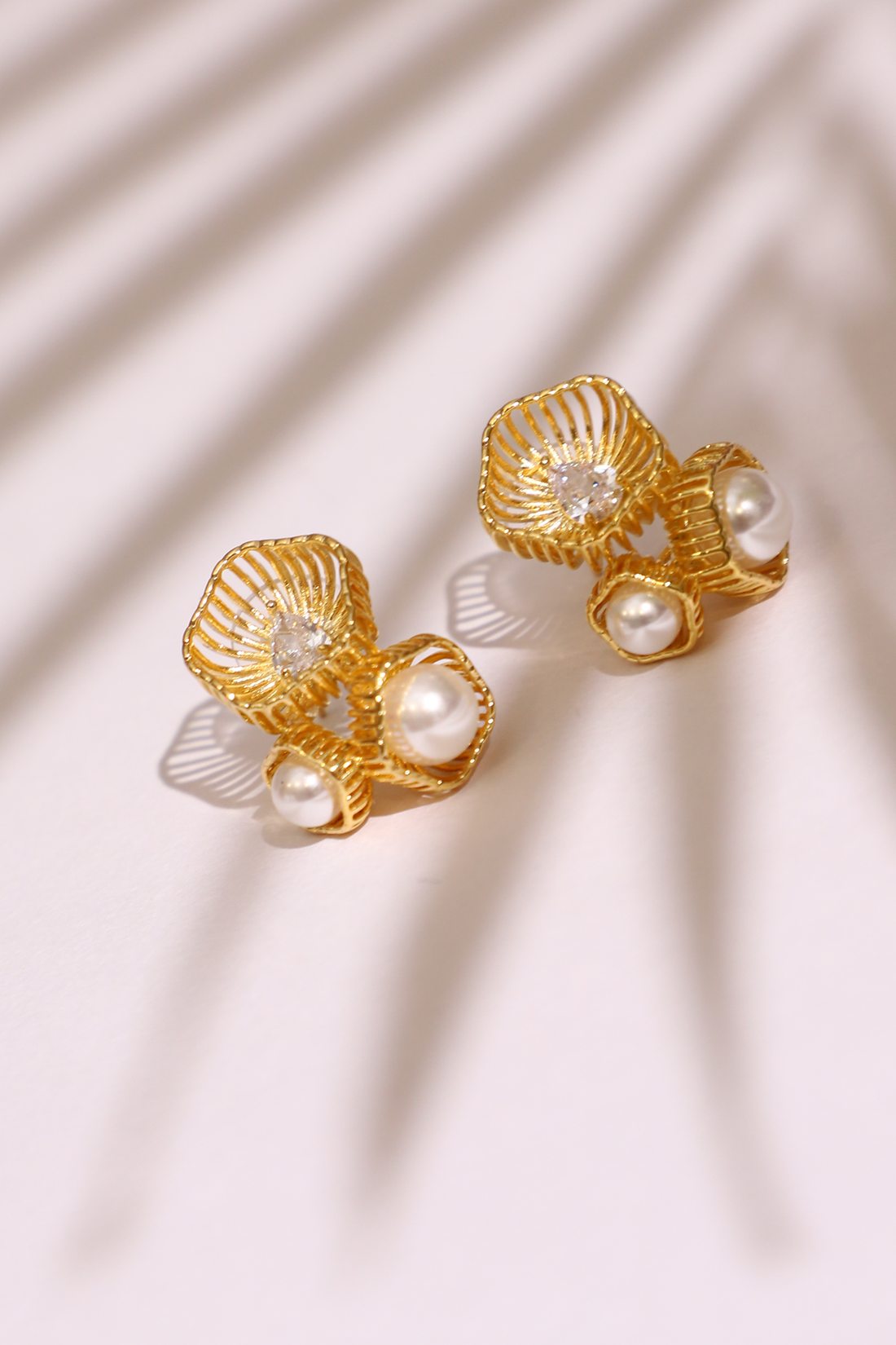 Anaya Pearl Basket Earrings