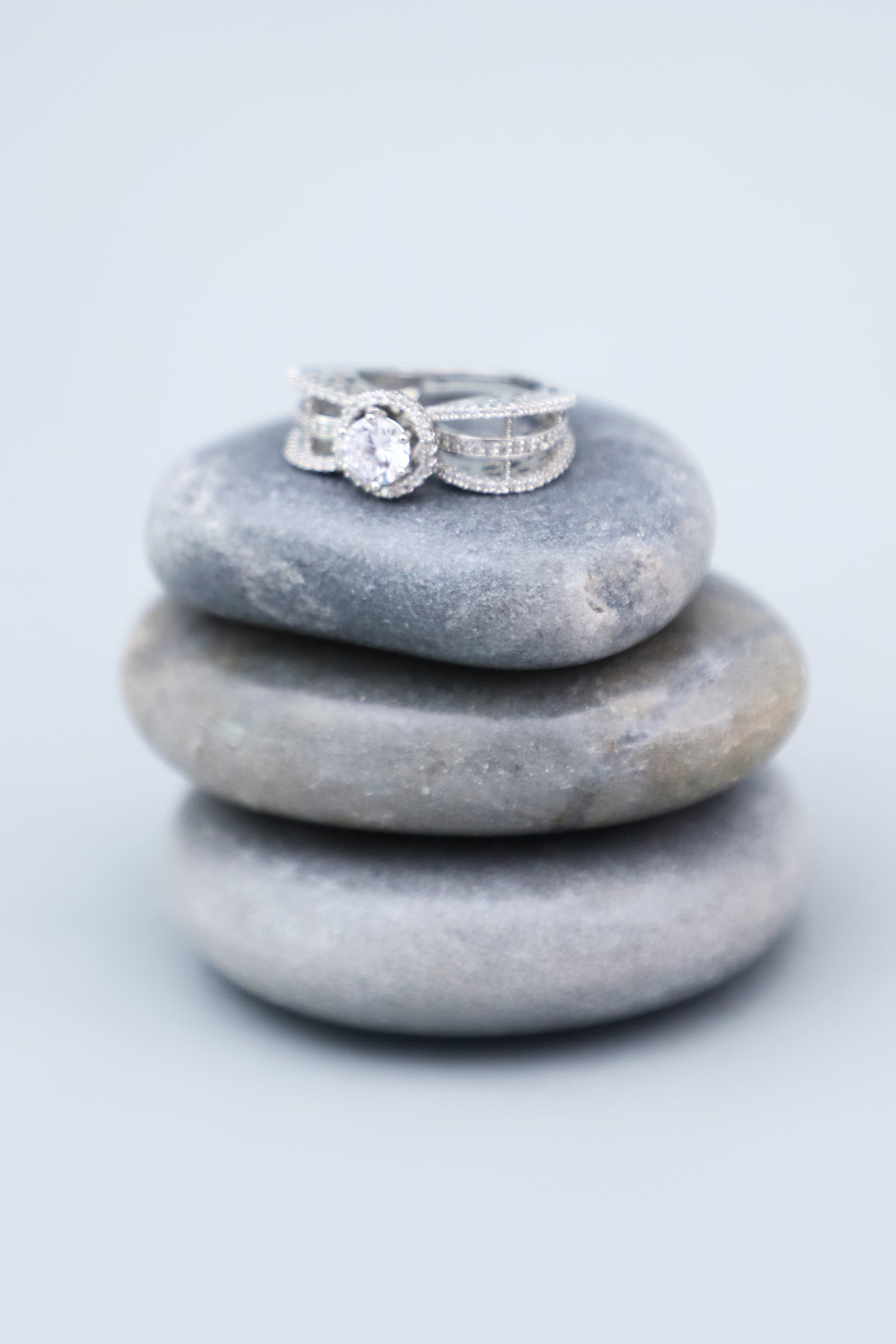 Ahana Silver-plated Ring with Zirconia Stones