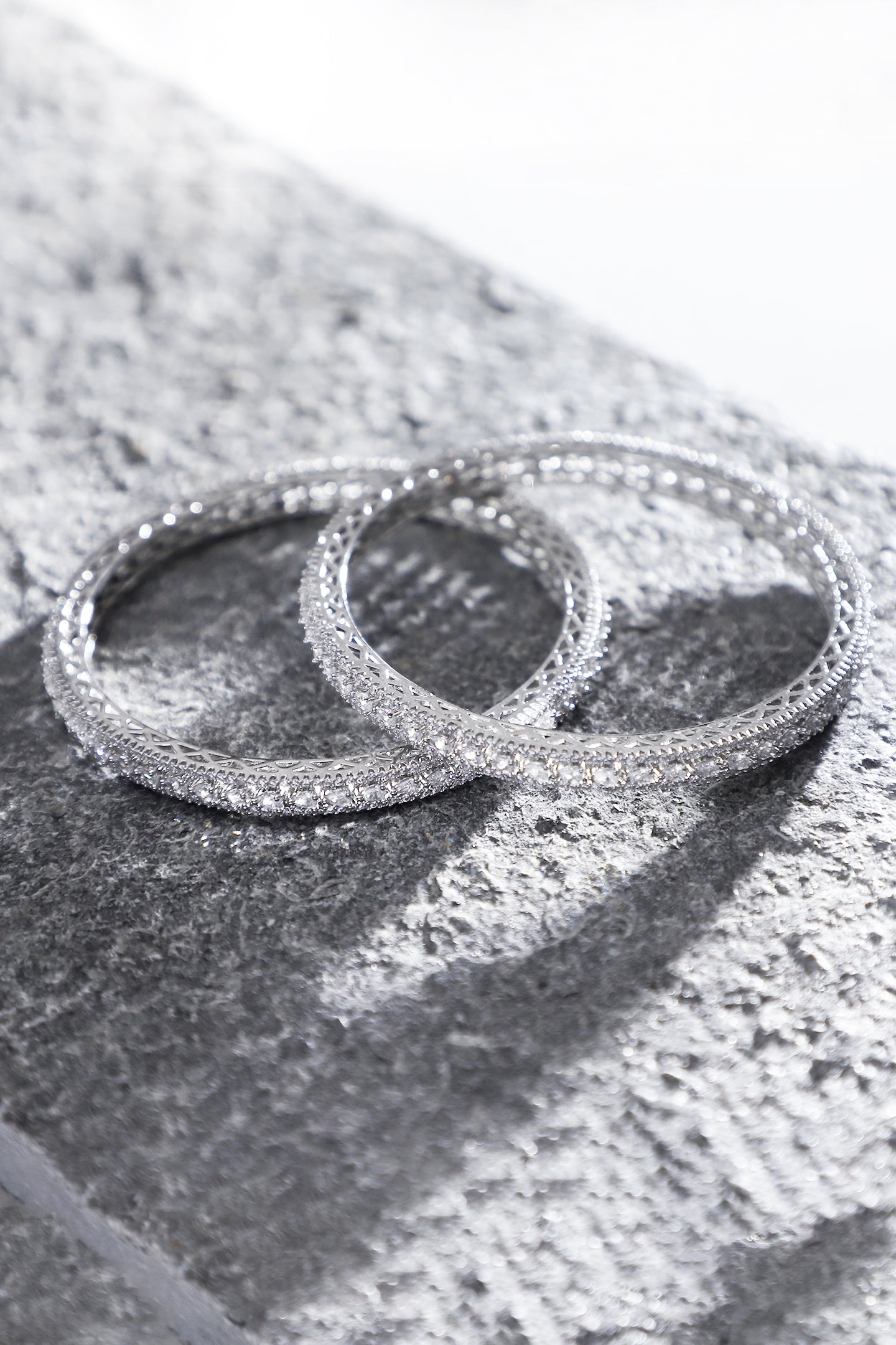 Glimmering Zircon Bangles
