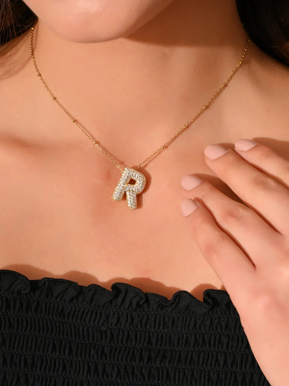 Crystal (R) Initial Pendant Necklace