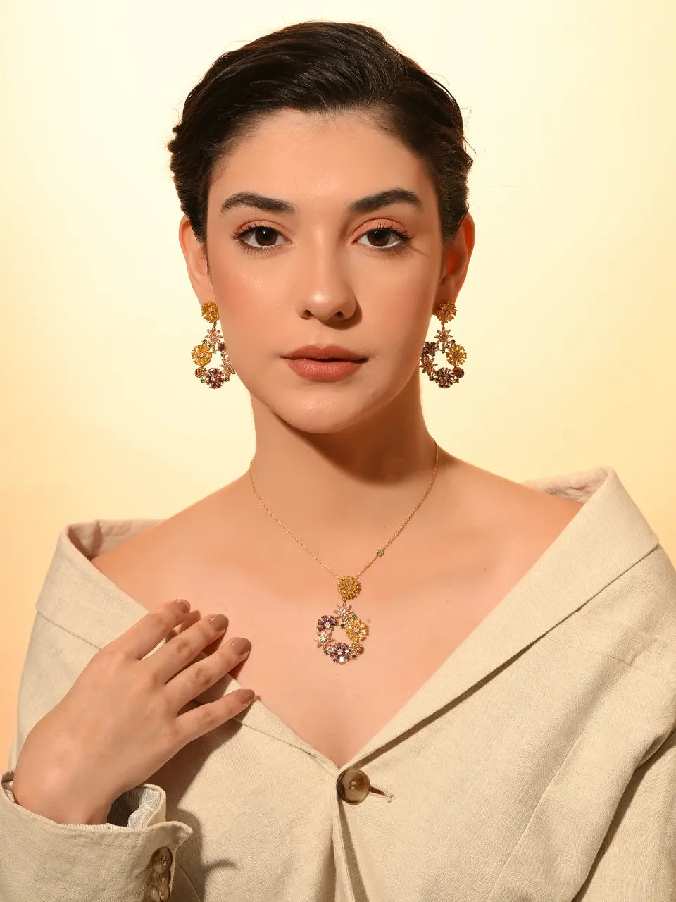 Radiant Bloom Floral Jewelry Set