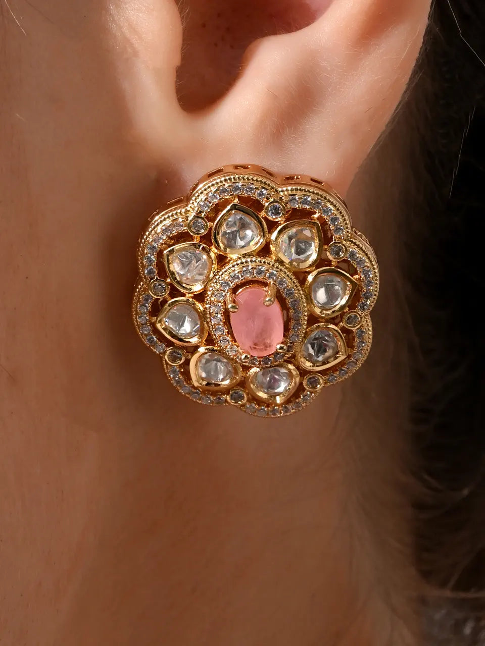 Blush Royale Kundan Stud Earrings