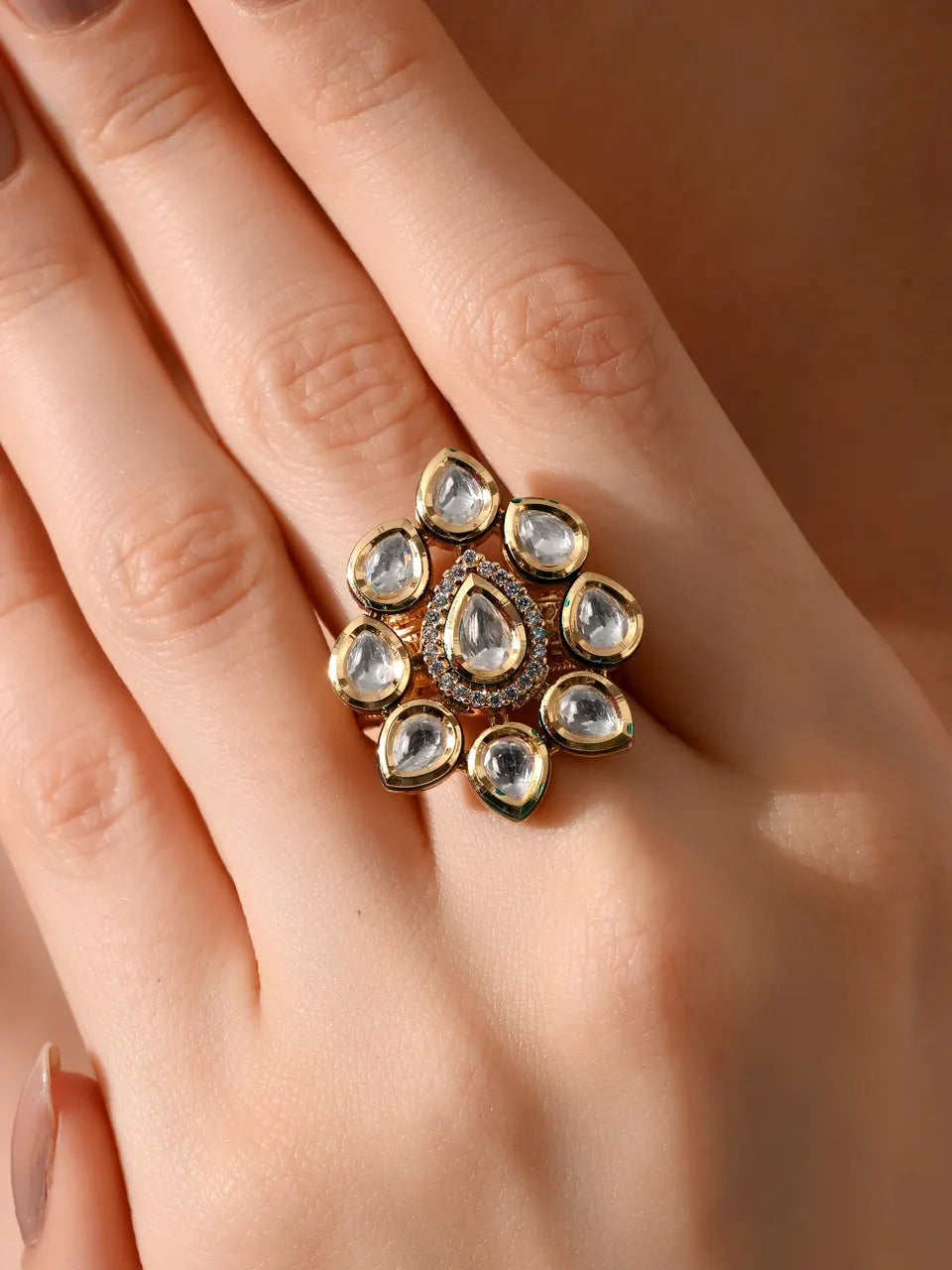Regal Radiance Kundan Cocktail Ring
