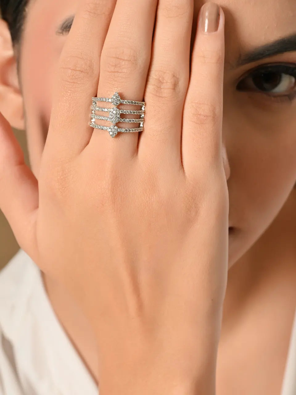 Dazzling Infinity Diamond Stack Ring