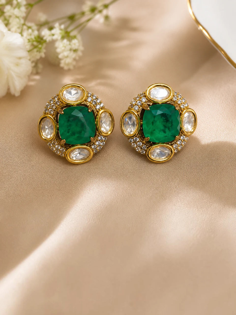 Emerald Bloom Studs