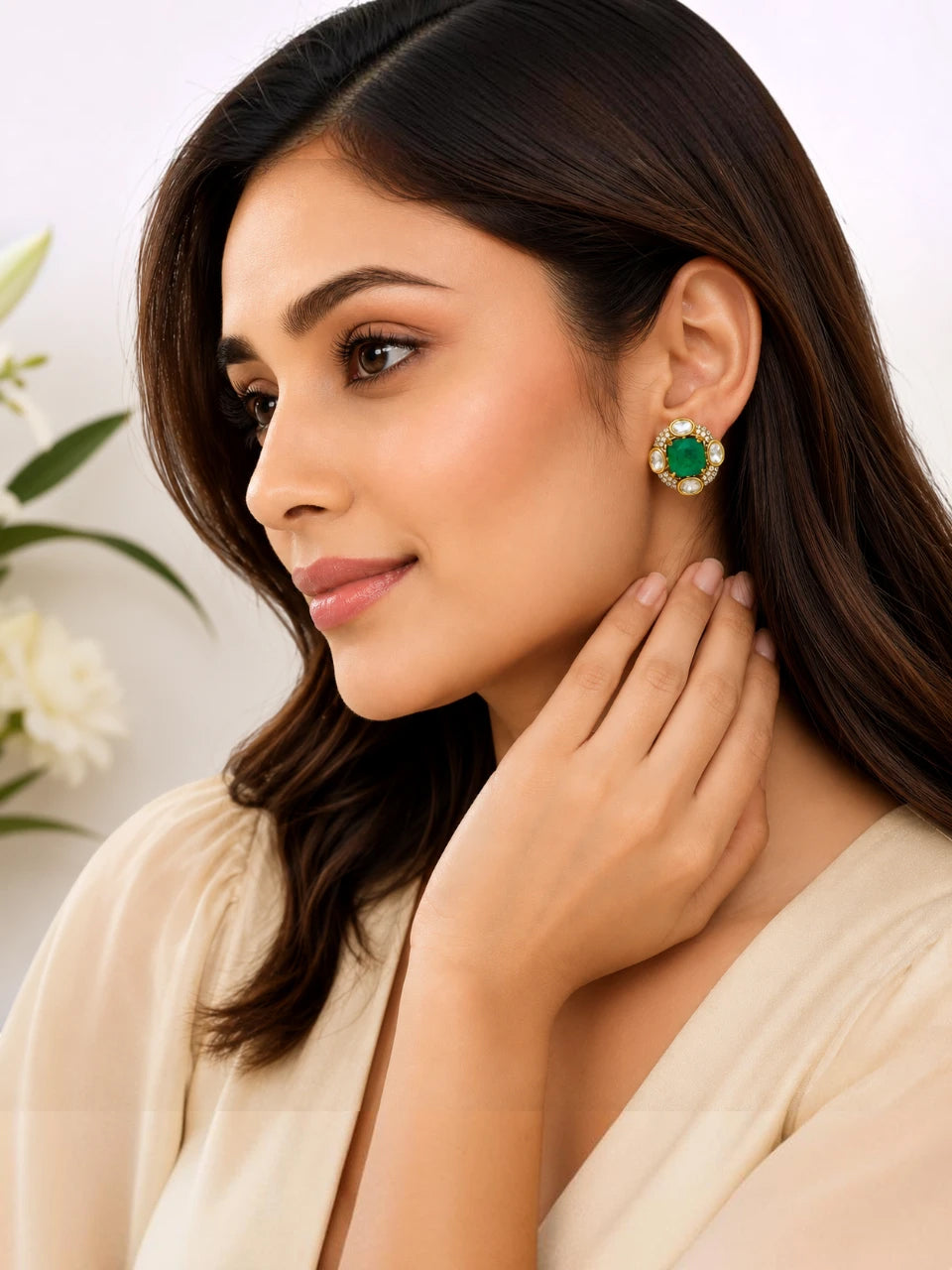 Emerald Bloom Studs