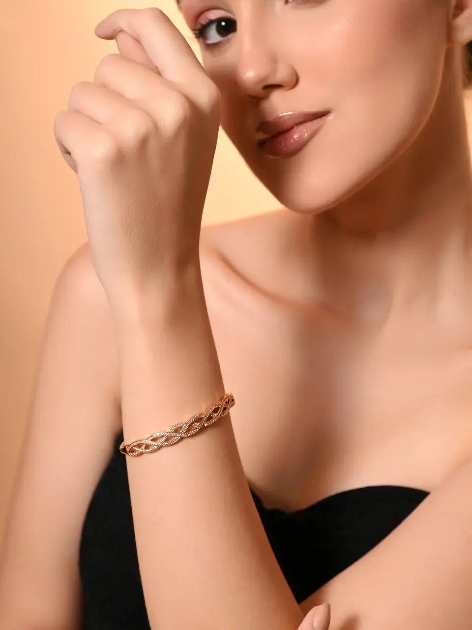 Twisted Elegance Crystal Bangle