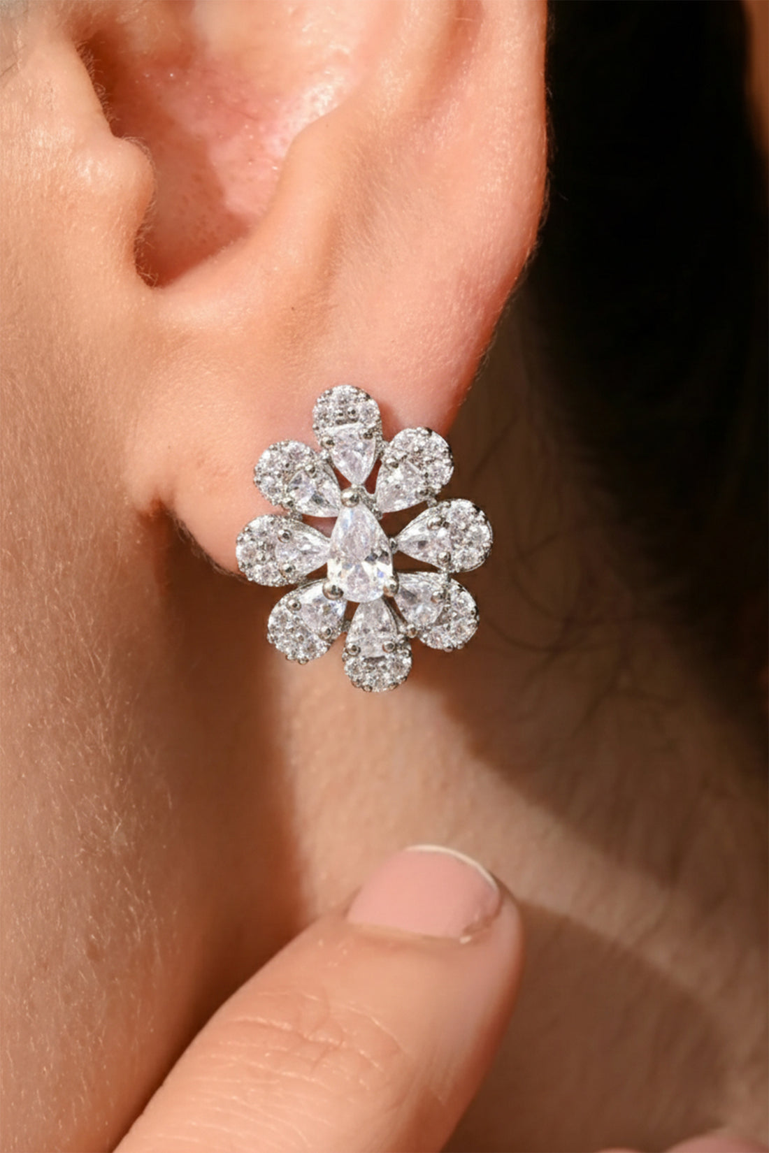 Silver Petal Earring