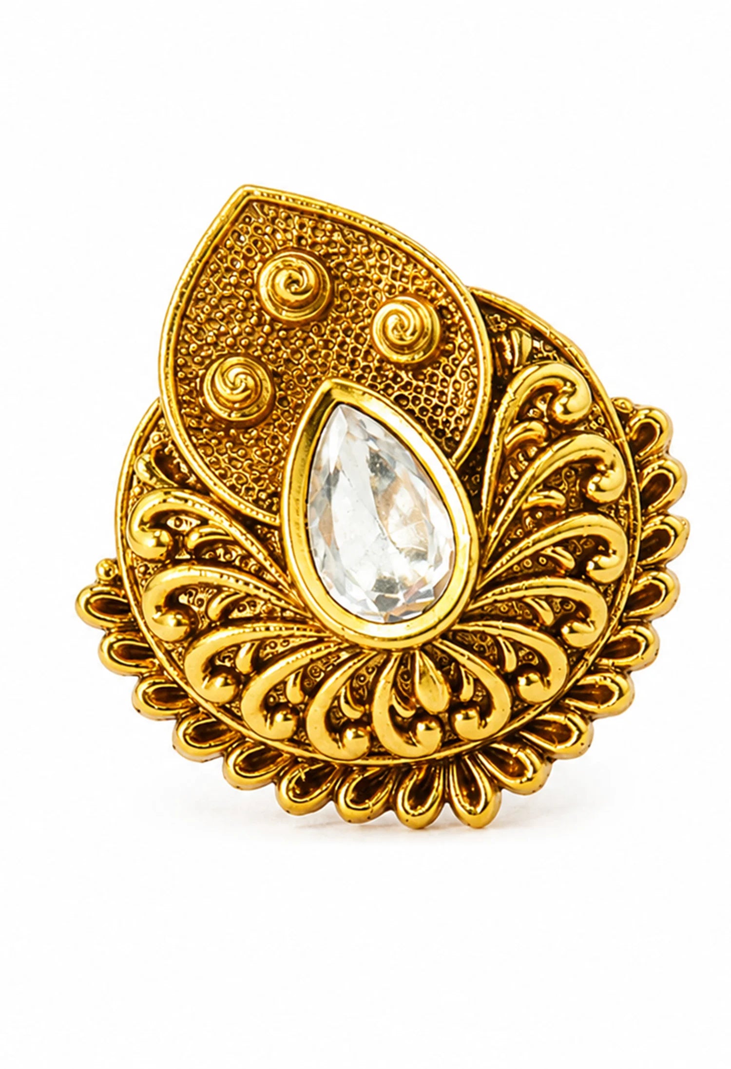 Sunleaf Crystal Adjustable Ring