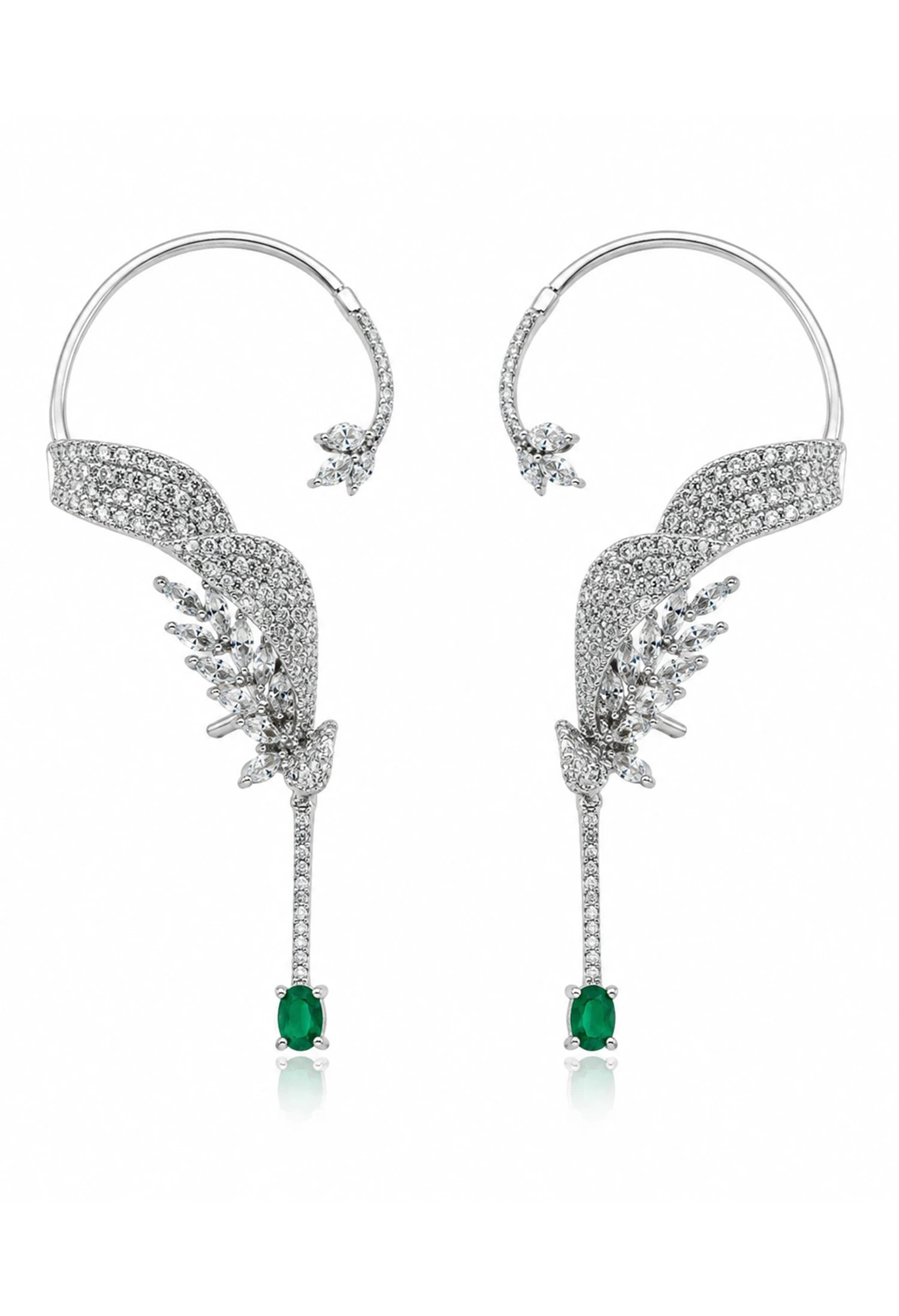 Emerald Whisper Ear Cuffs