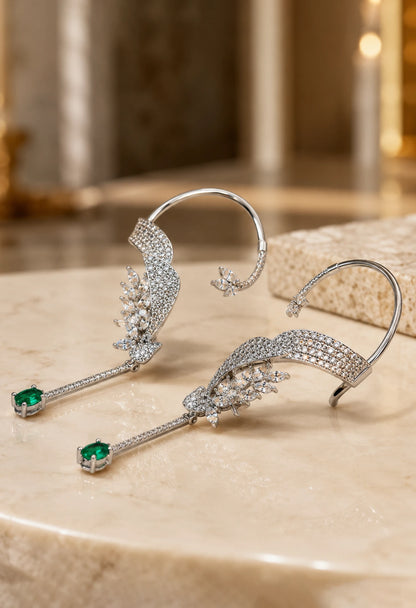 Emerald Whisper Ear Cuffs