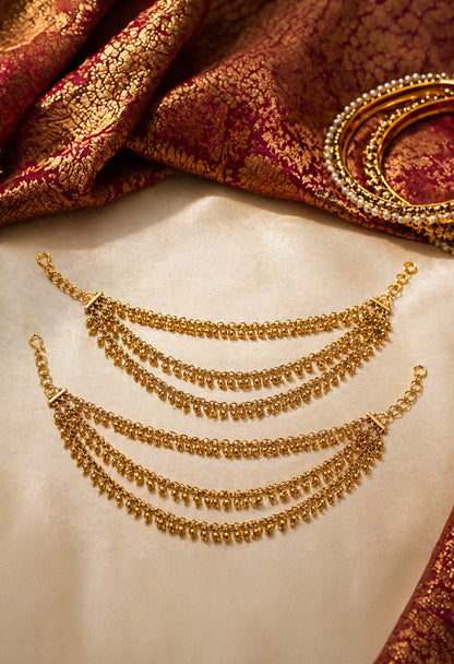Golden Cascade Ear Chain