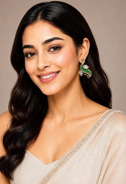 Emerald Swan Grace Earrings