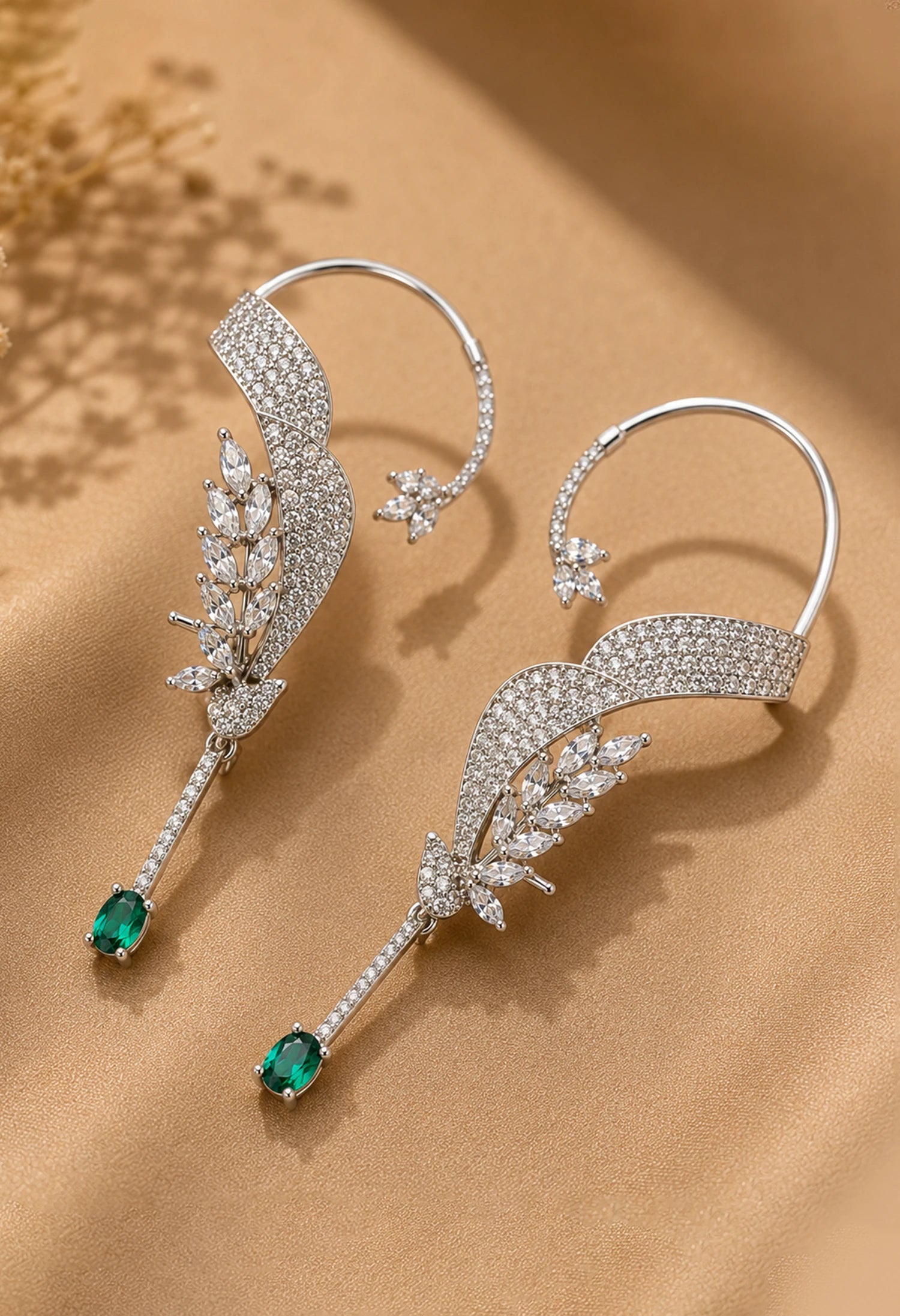 Emerald Whisper Ear Cuffs