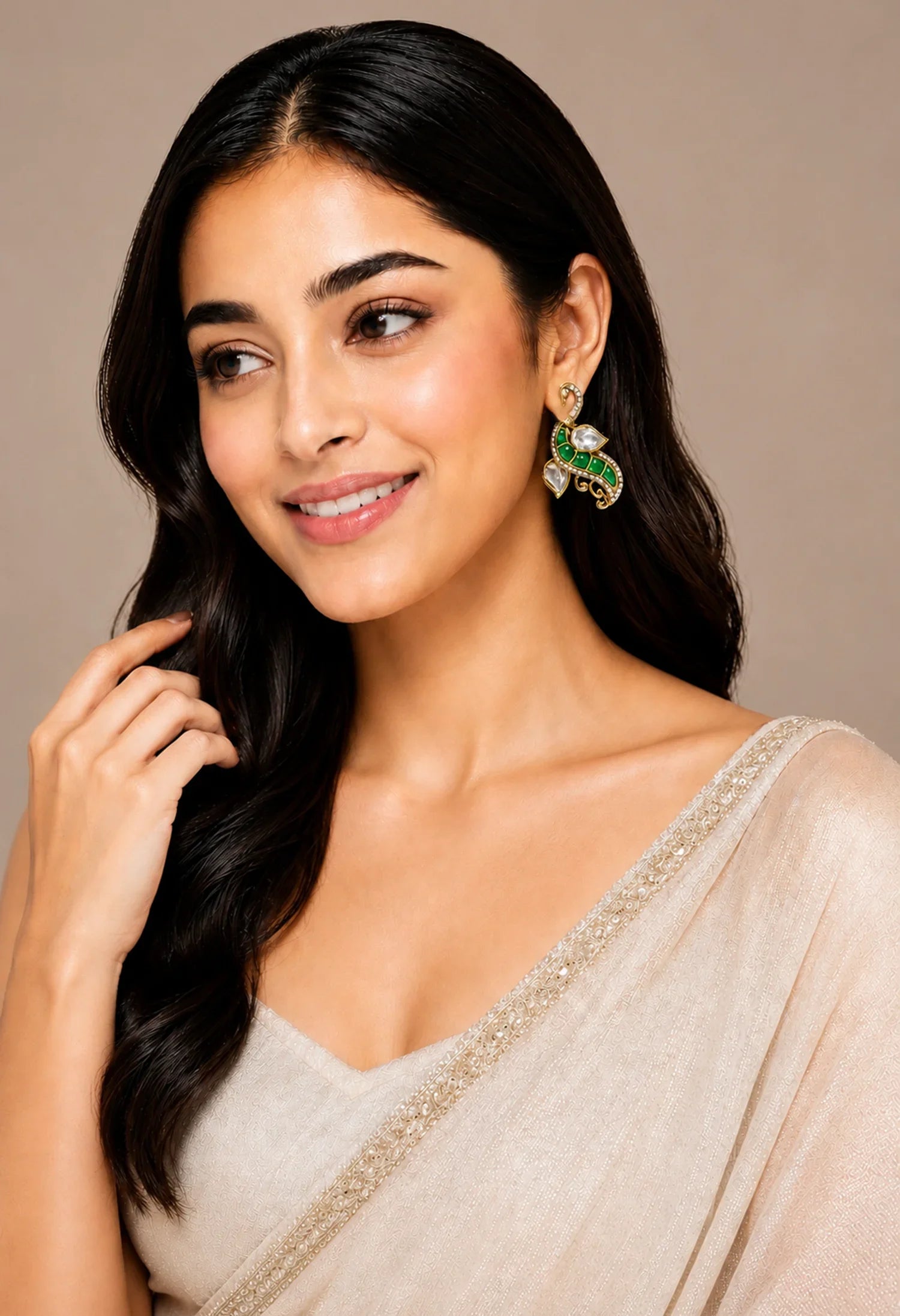 Emerald Swan Grace Earrings