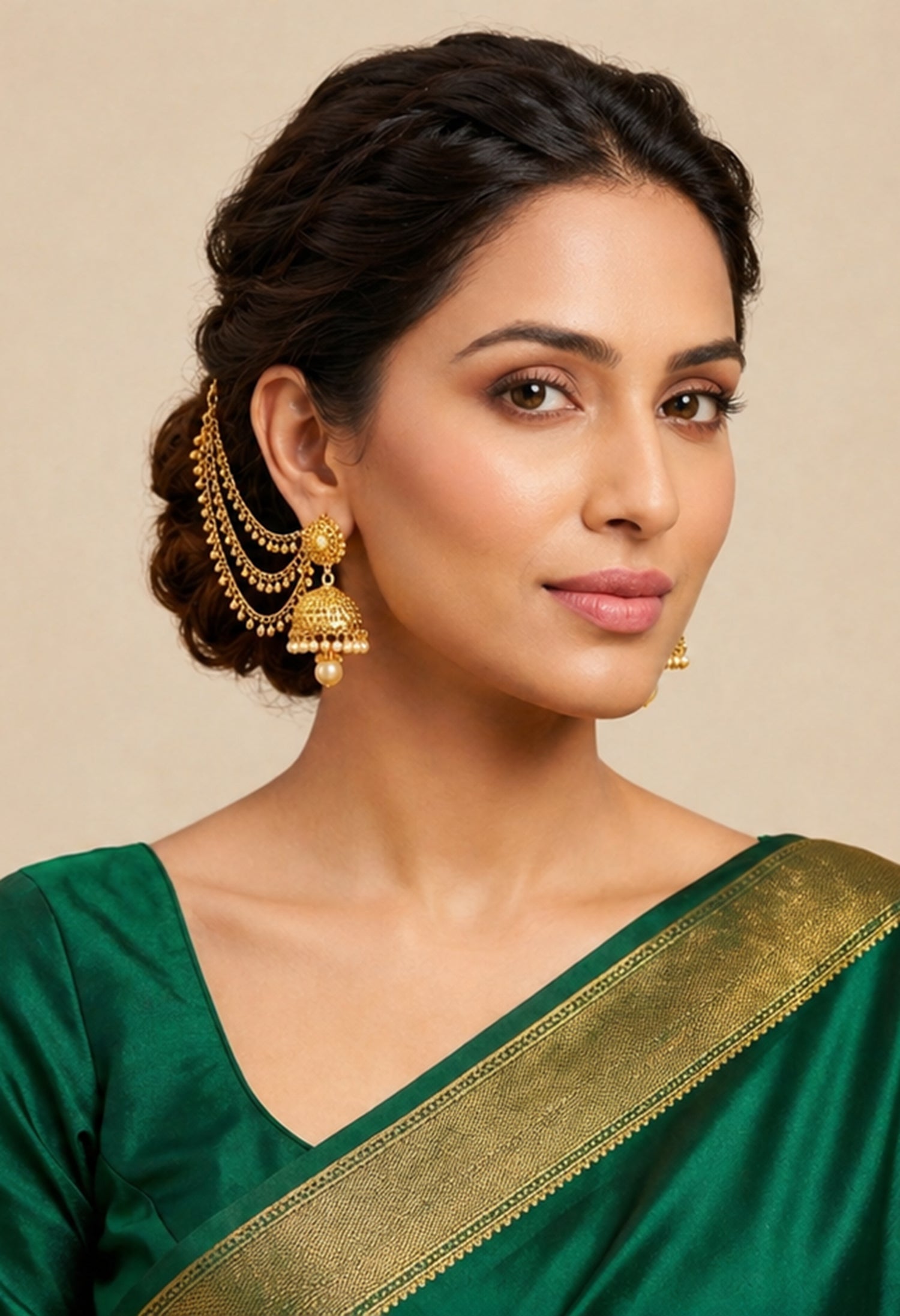 Golden Cascade Ear Chain