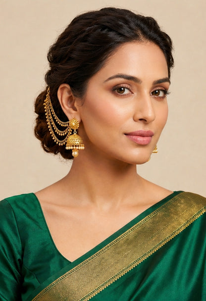 Golden Cascade Ear Chain