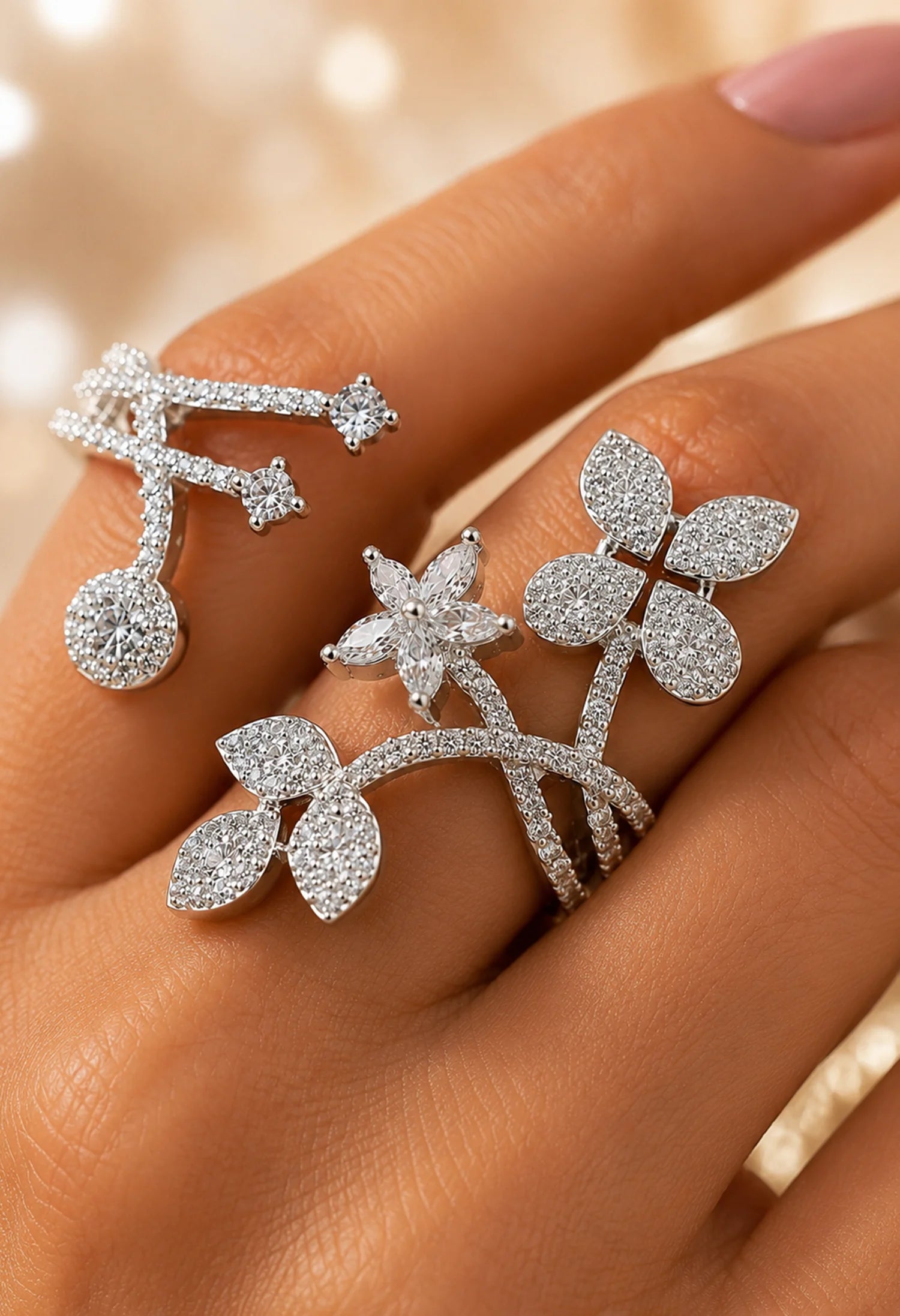 Bloom Vine Sparkle Ring