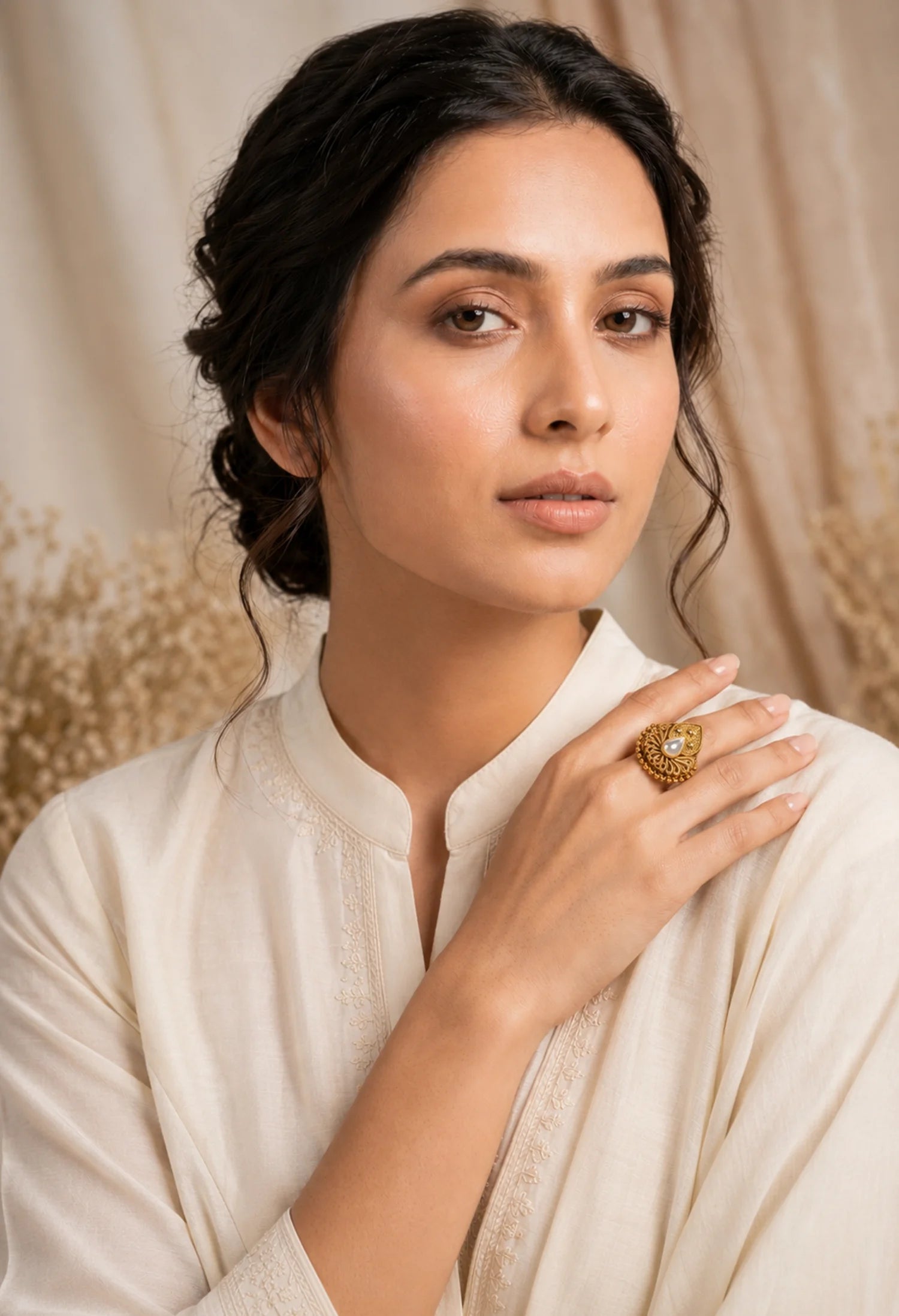 Sunleaf Crystal Adjustable Ring