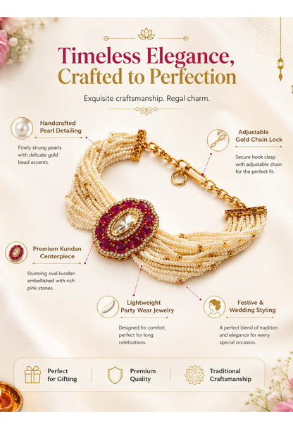 Pearl Bloom Ruby Charm Bracelet
