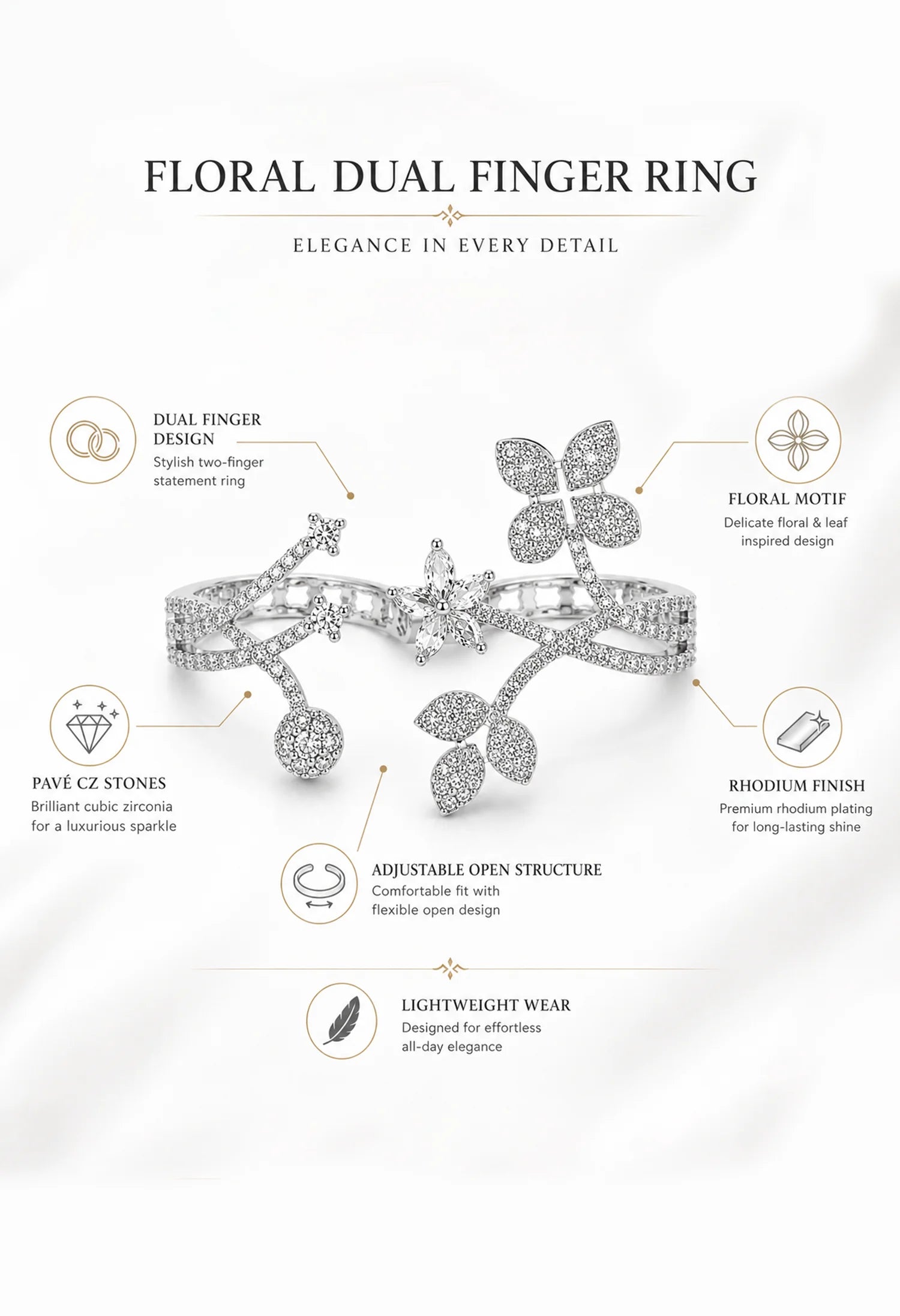 Bloom Vine Sparkle Ring