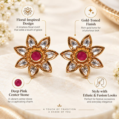 Ruby Bloom Stud Earrings