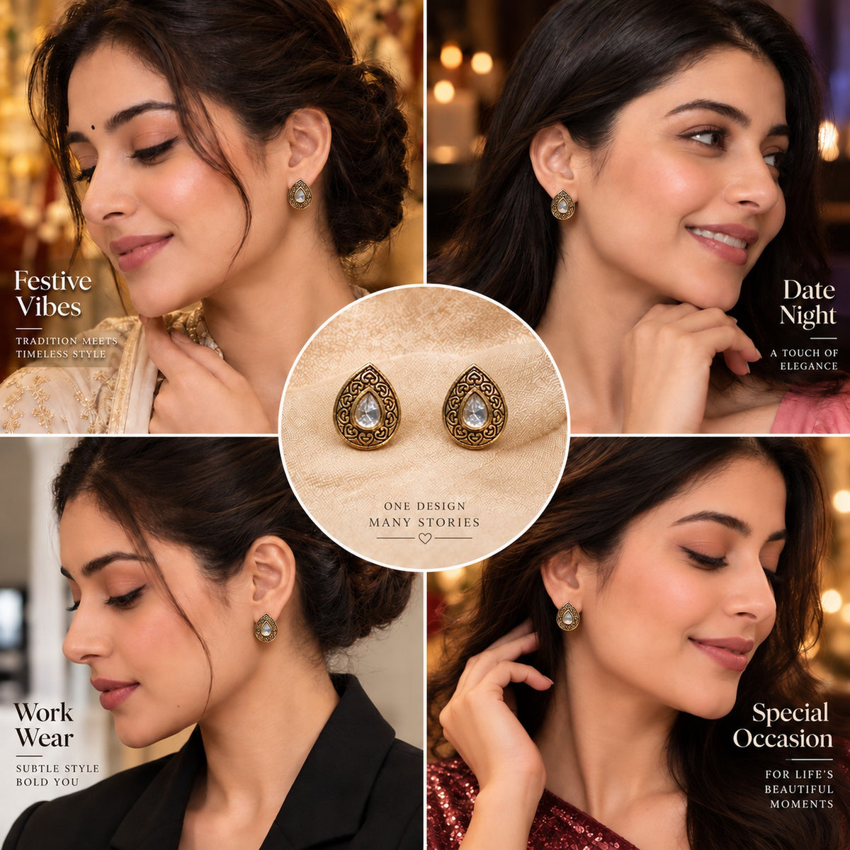 Noor Teardrop Stud Earrings