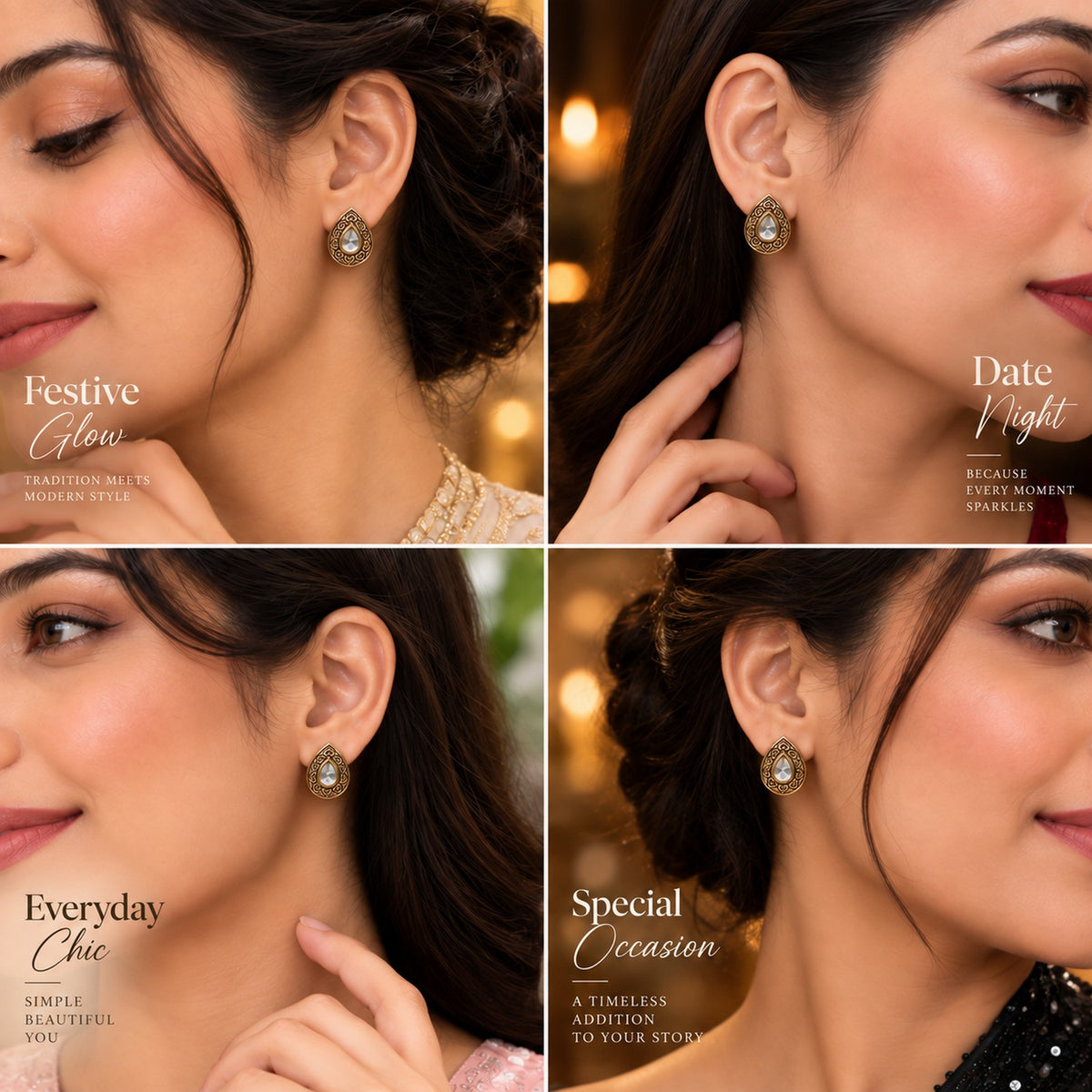 Noor Teardrop Stud Earrings