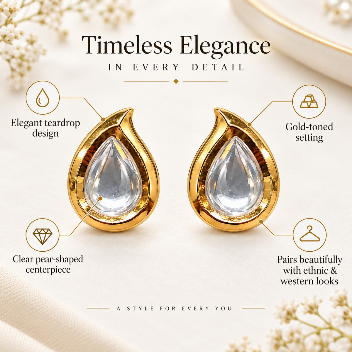 Crystal Dew Stud Earrings