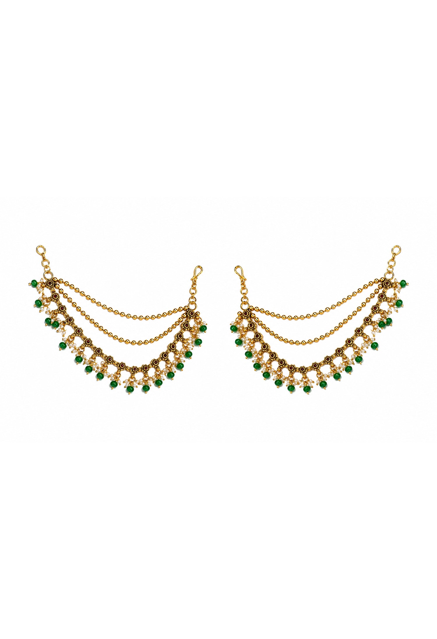 Emerald Veil Ear Chain