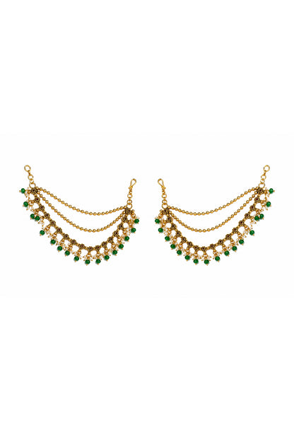 Emerald Veil Ear Chain