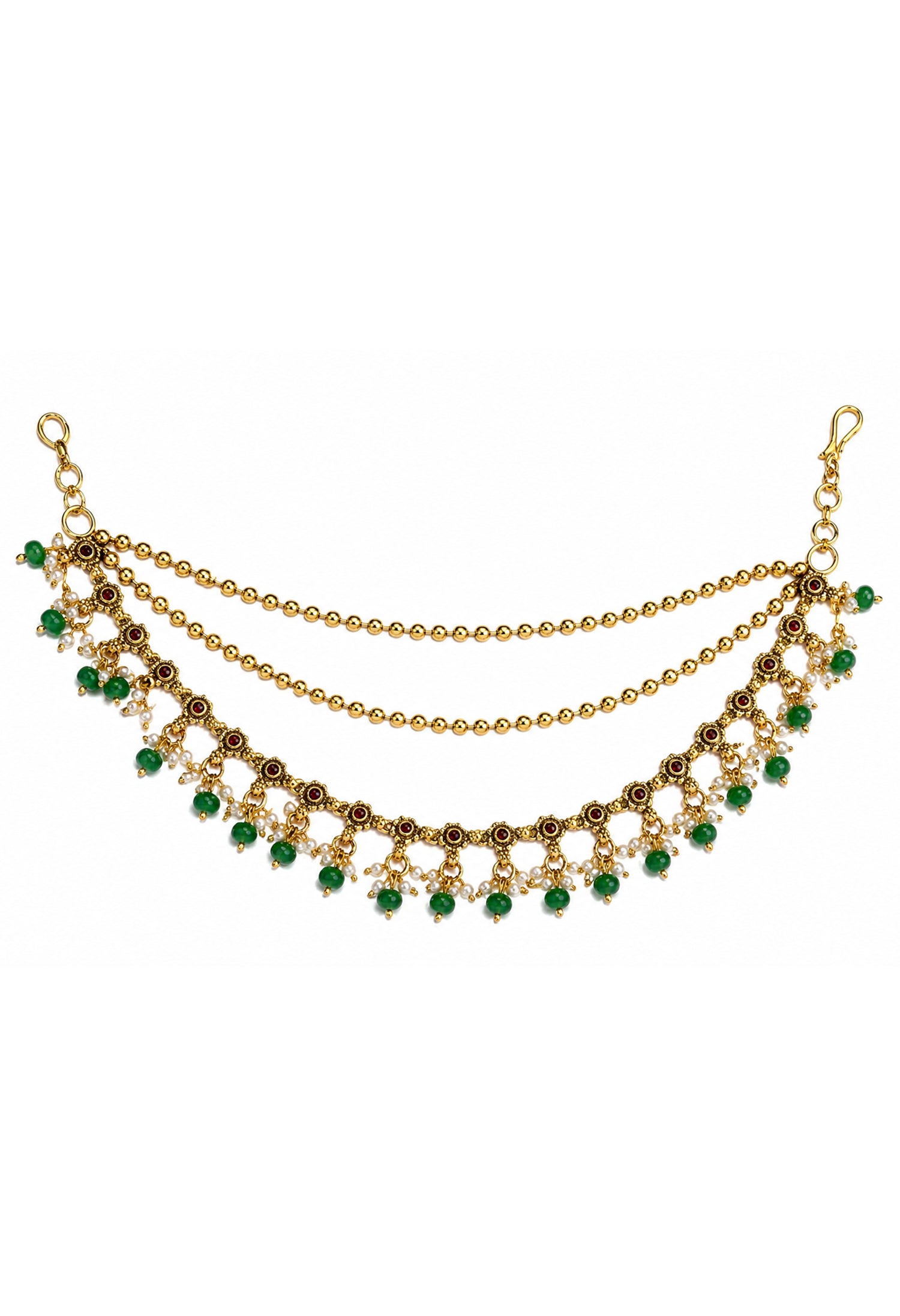 Emerald Veil Ear Chain