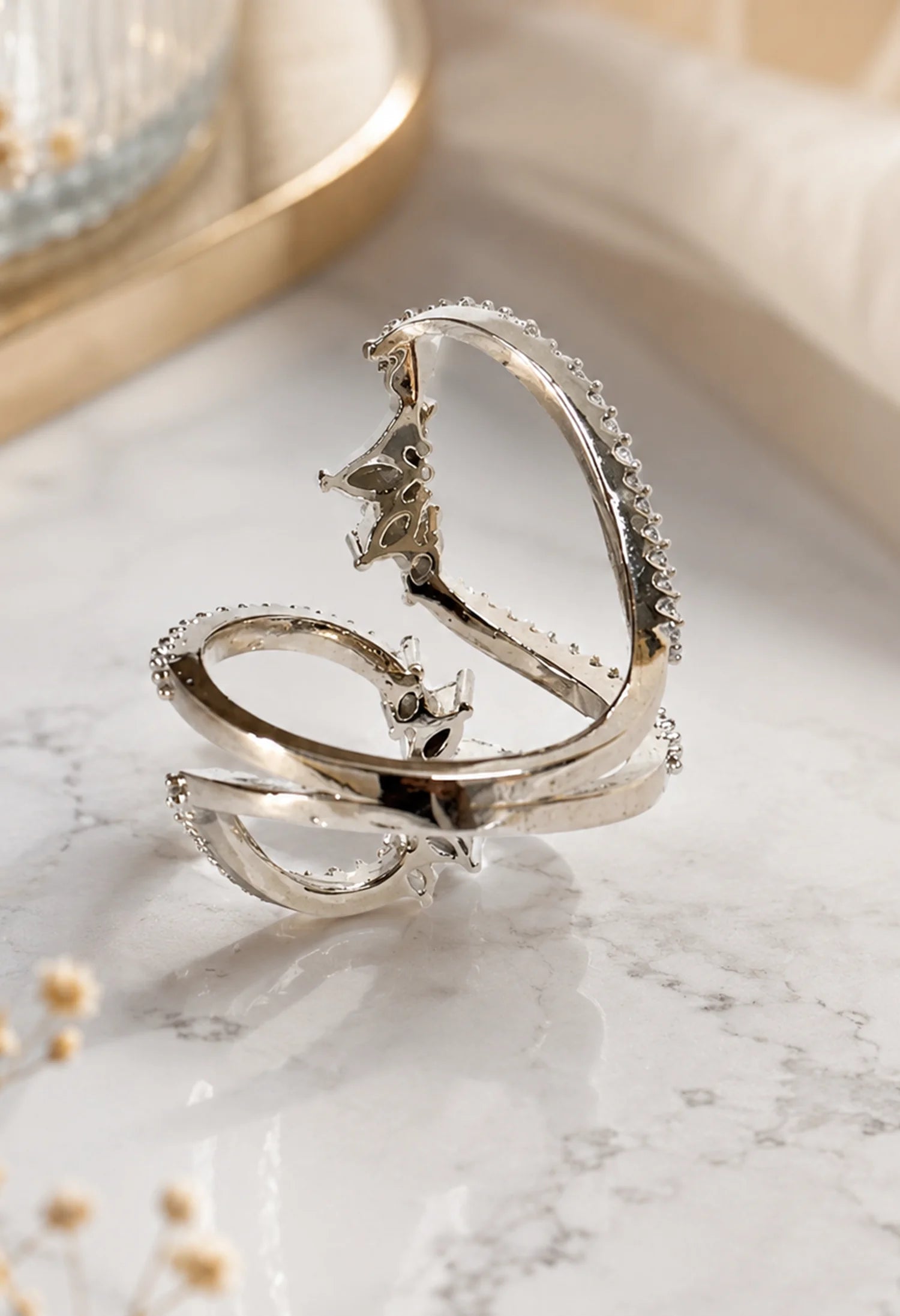 Crystal Vine Wrap Ring