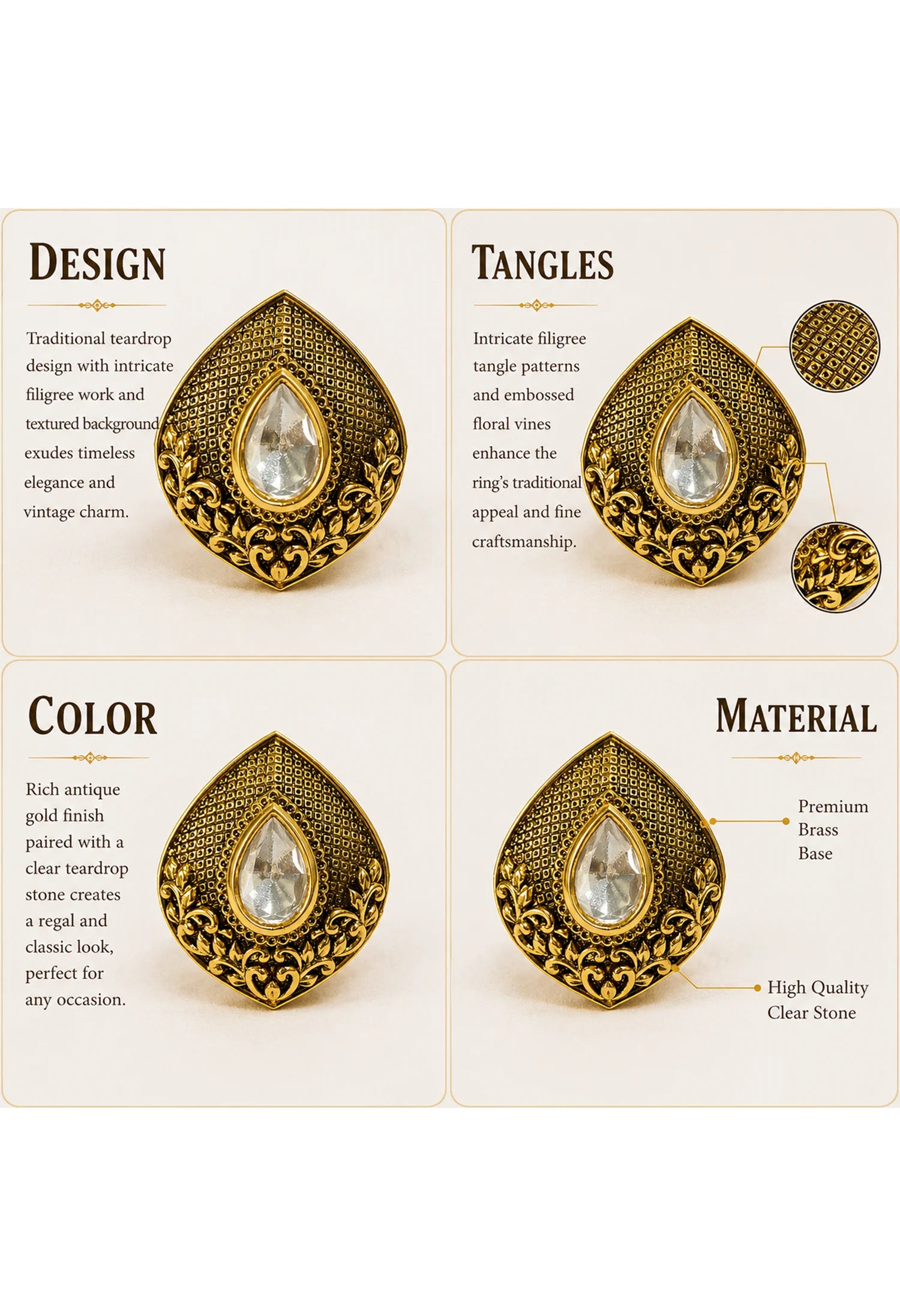 Noor Teardrop Ring