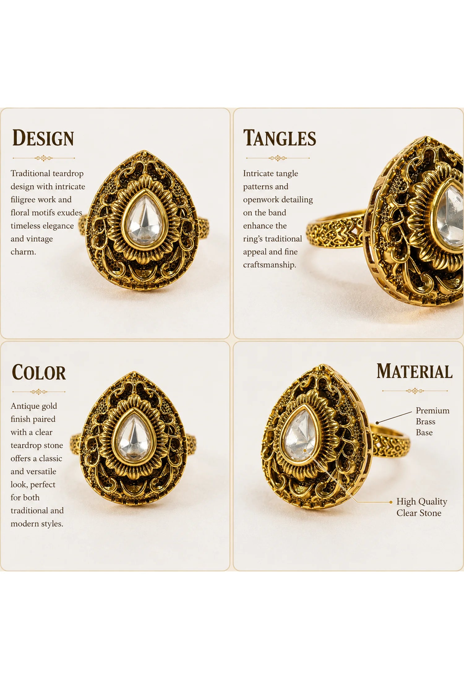 Aarini Teardrop Ring