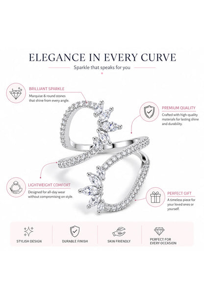 Crystal Vine Wrap Ring