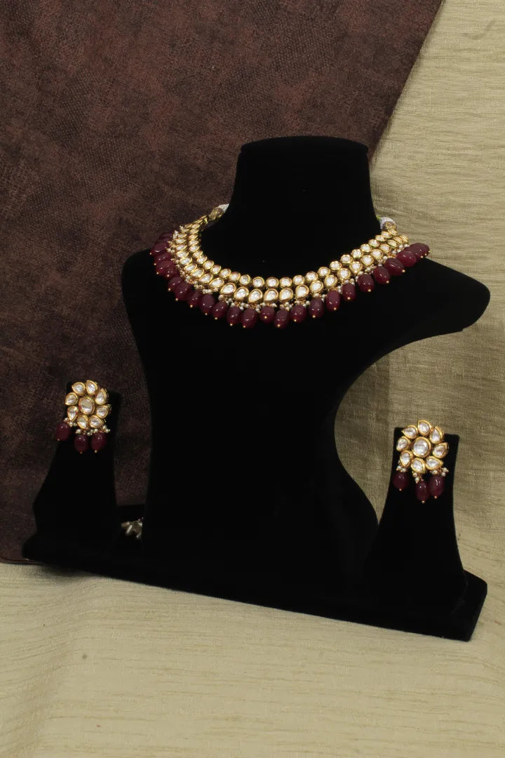 Ruby kundan necklace