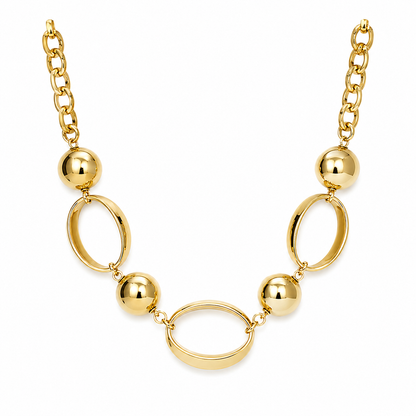 Golden Orbit Statement Chain Necklace
