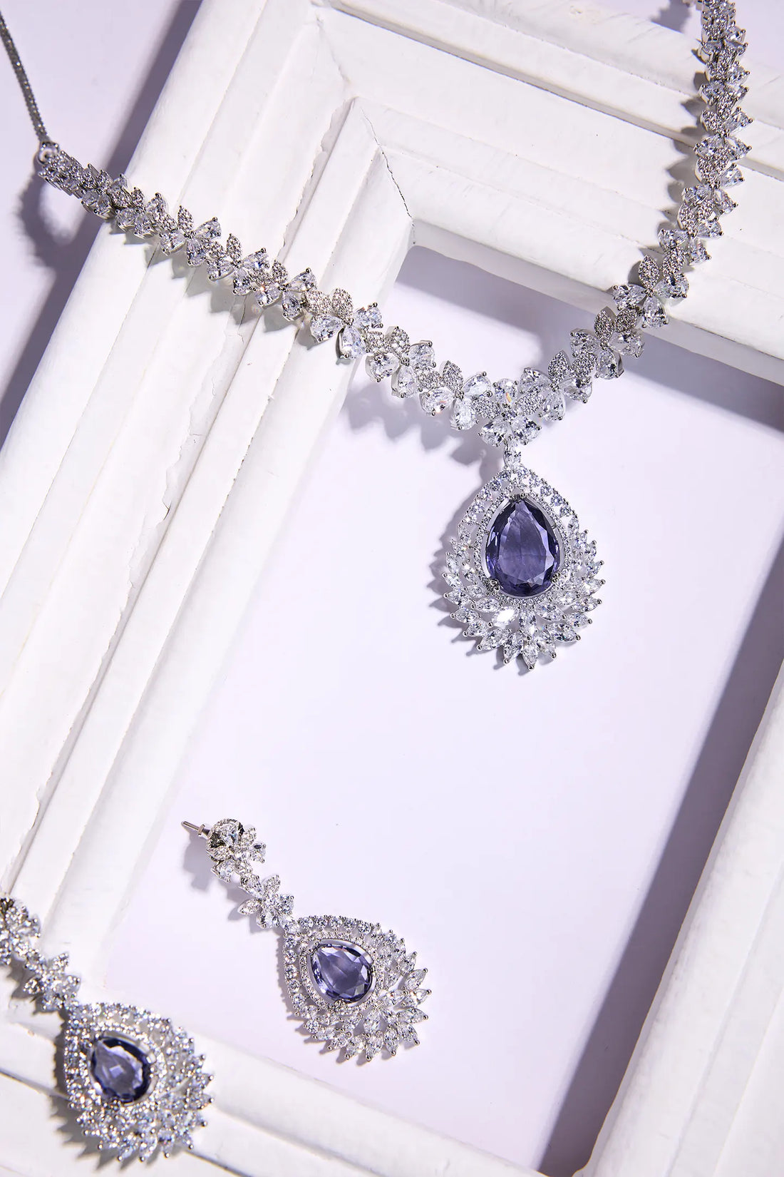 Luxurious Legacy CZ Stone Necklace & Earrings Collection