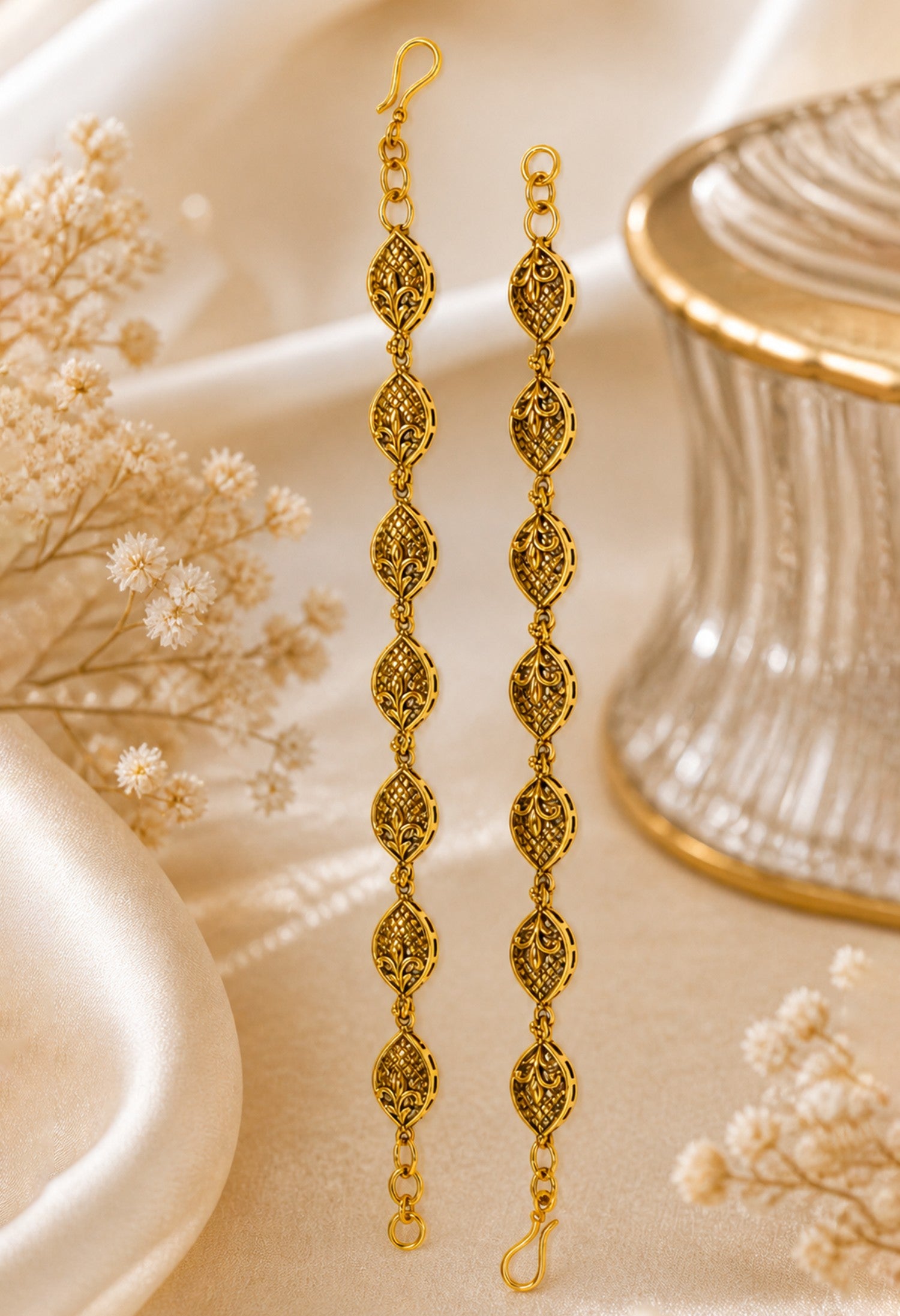 Vintage Leaf Elegance Ear Chain