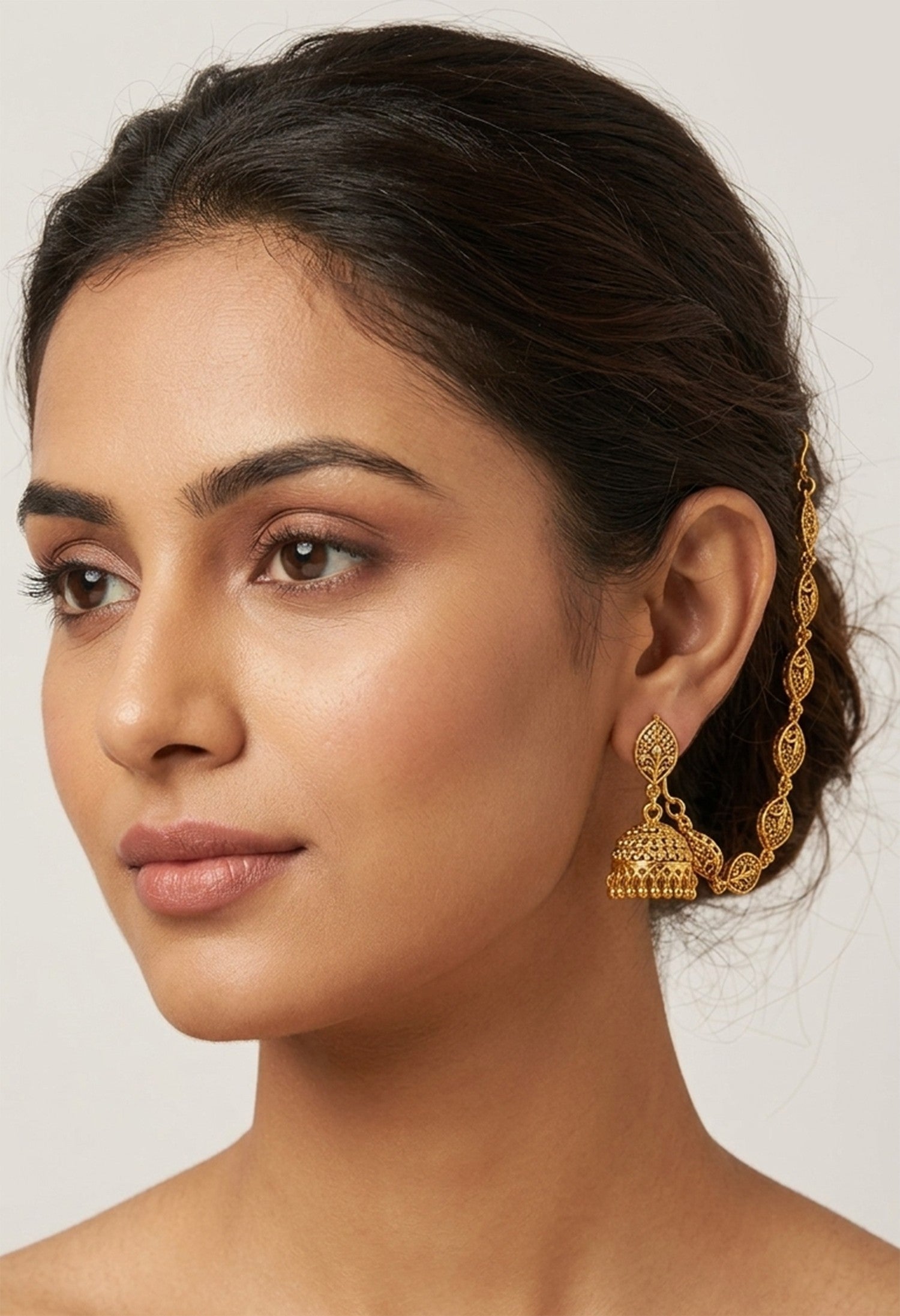 Vintage Leaf Elegance Ear Chain