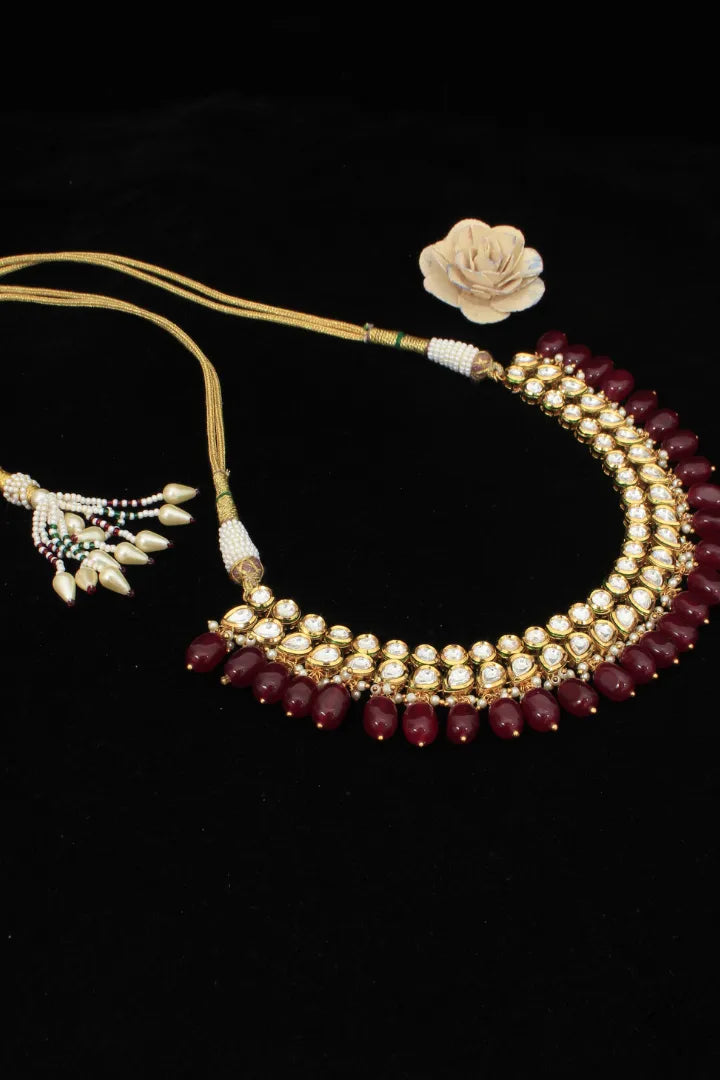Gold moti necklace 