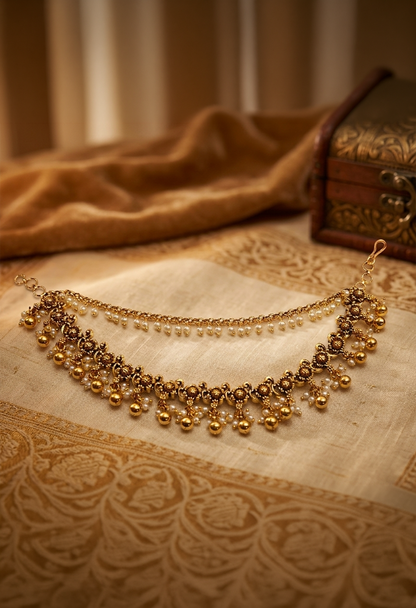 Royal Pearl Drape Ear Chain