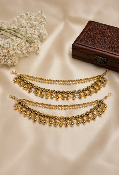 Royal Pearl Drape Ear Chain
