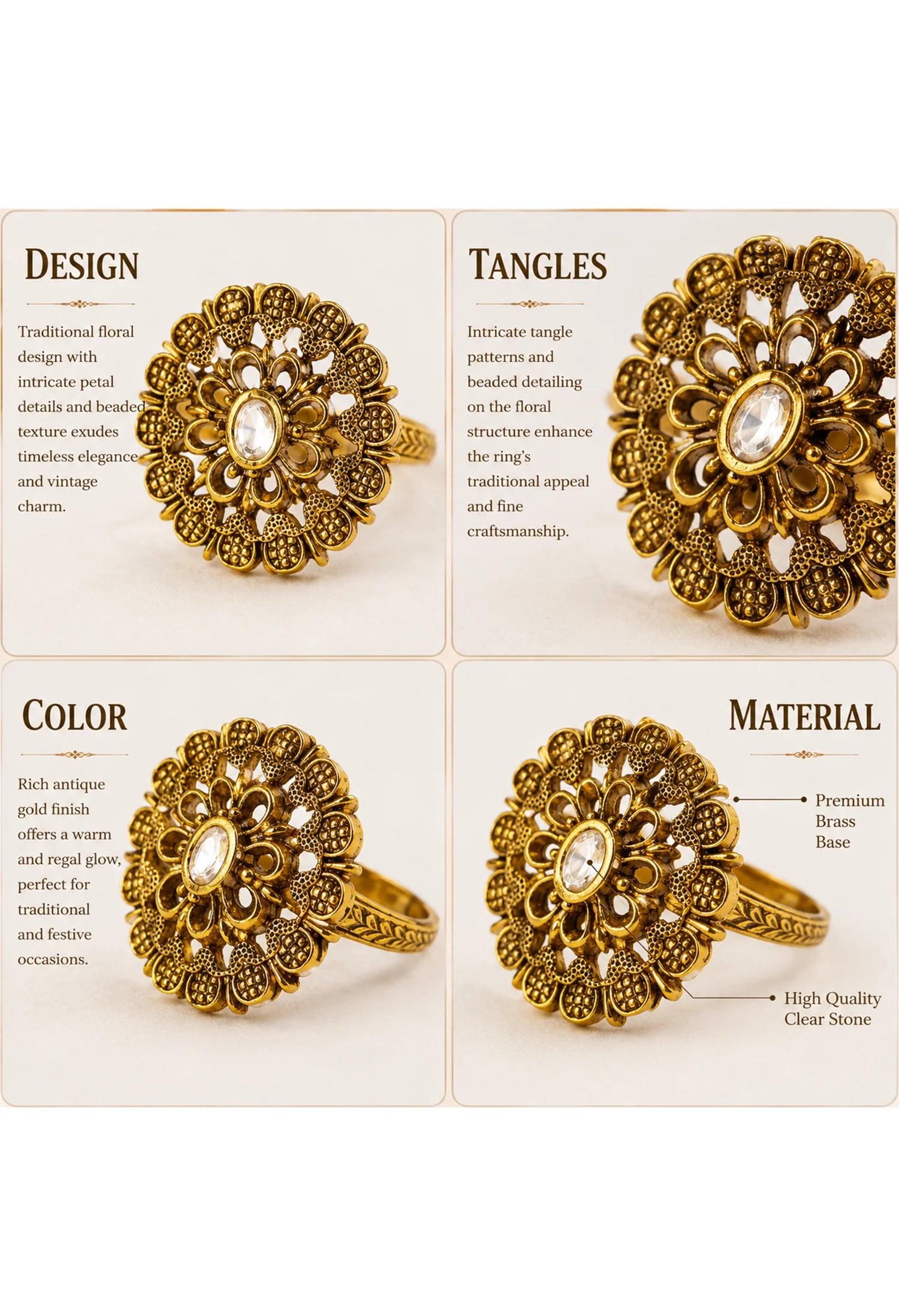 Noor Bloom Adjustable Ring